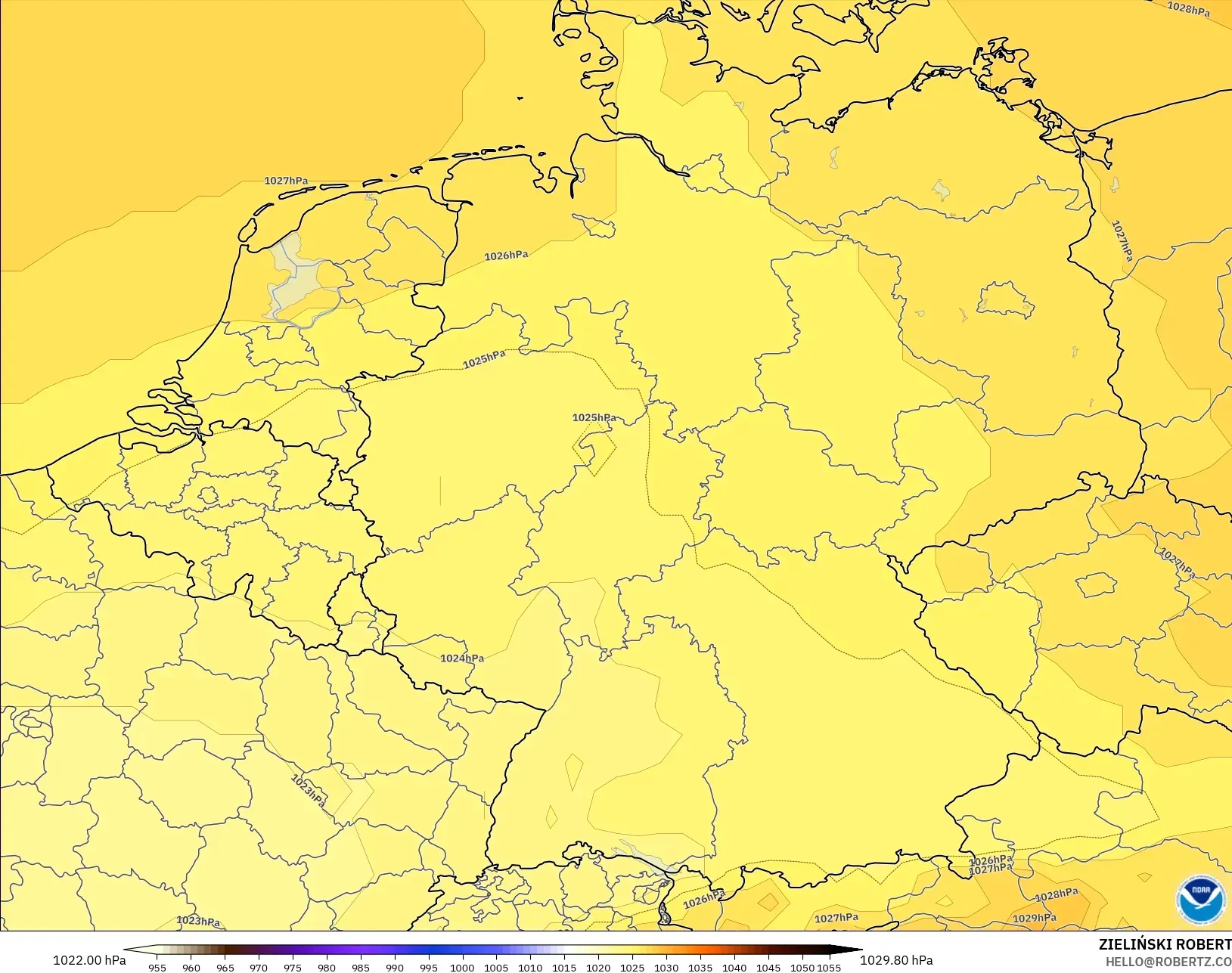 GFS model - Germany, Pressure
