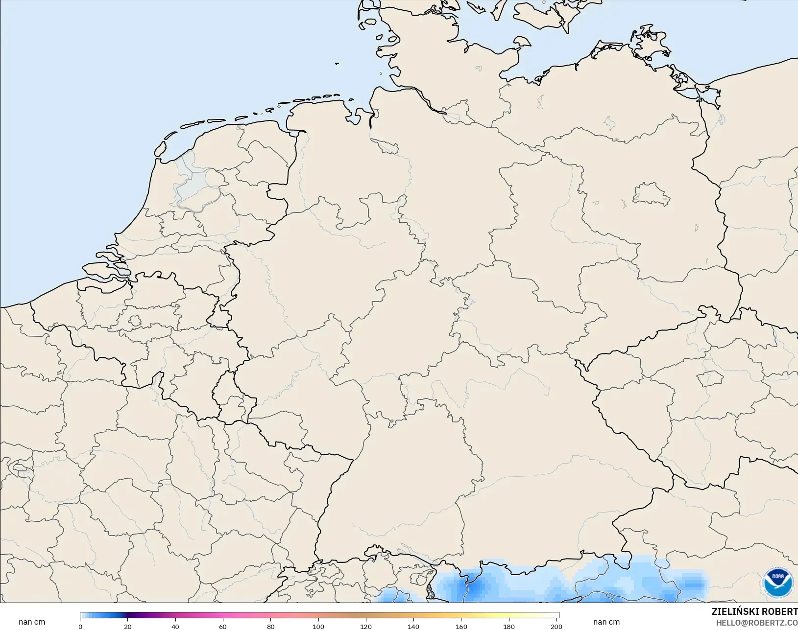 GFS model - Germany, Snow Depth