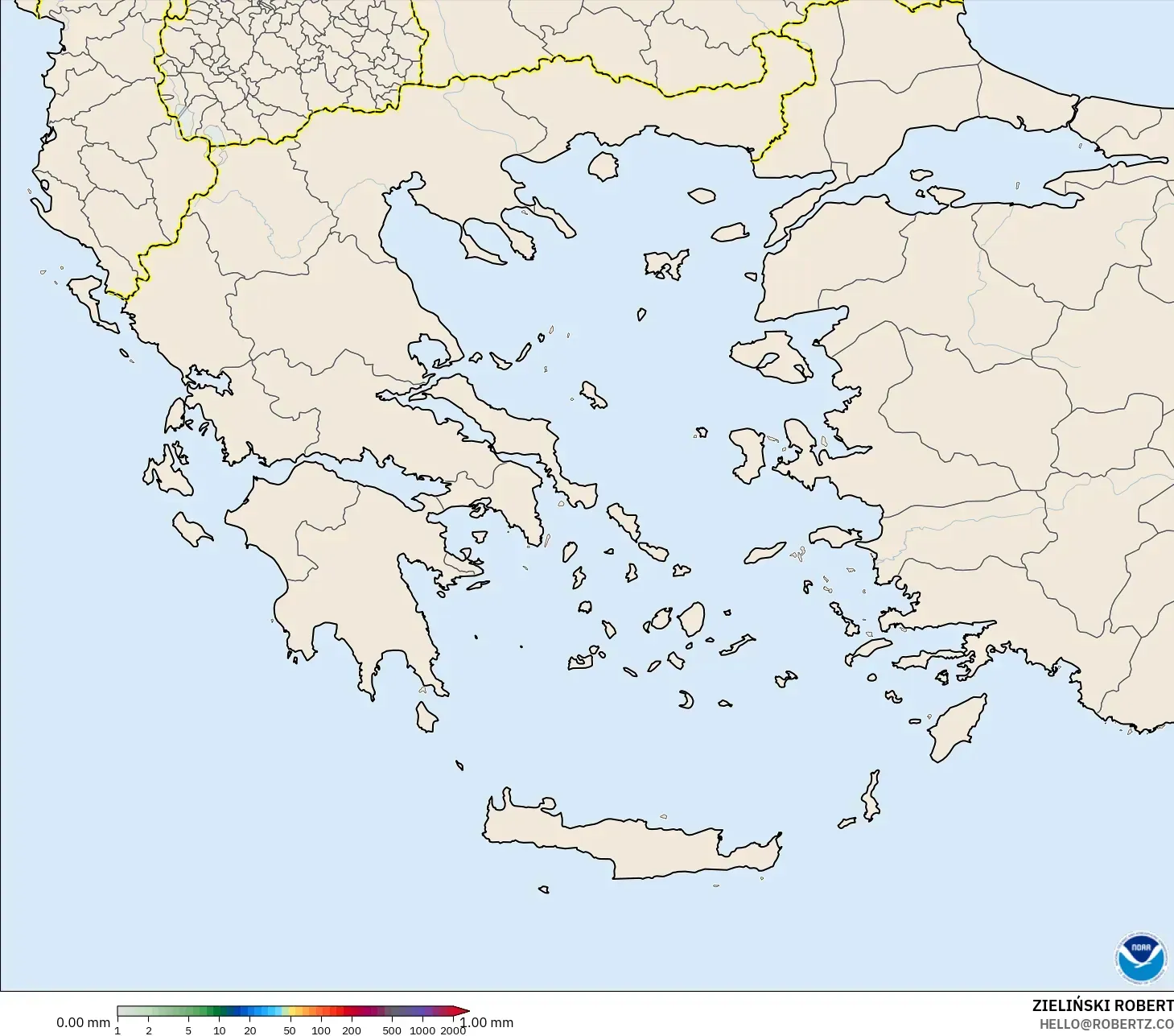 GFS model - Greece, Precipitation Accumulation