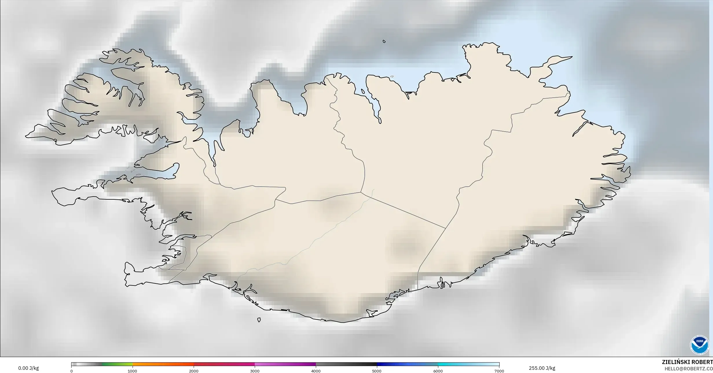 GFS model - Iceland, CAPE