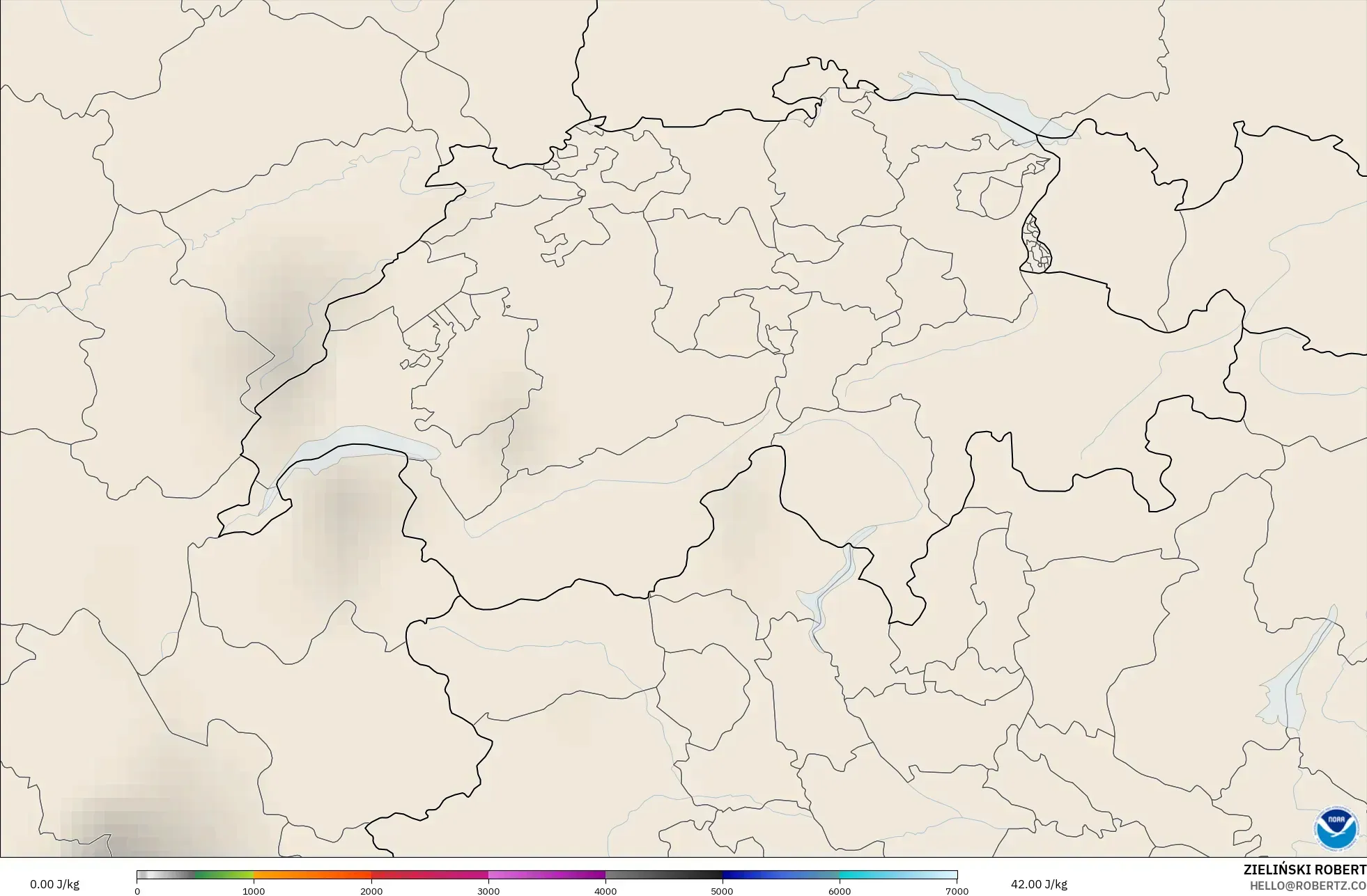 GFS model - Switzerland, CAPE