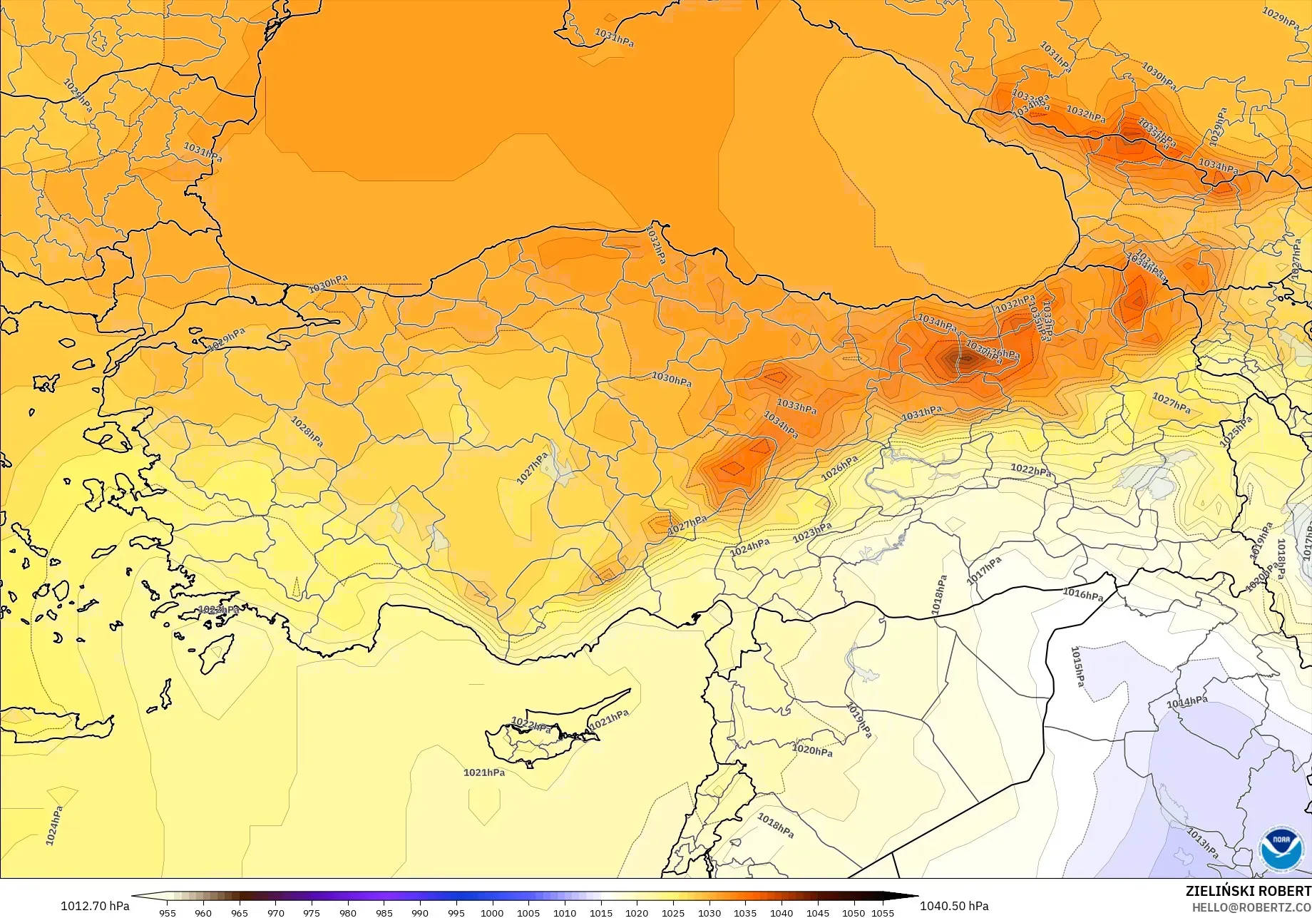 GFS model - Turkey, Pressure