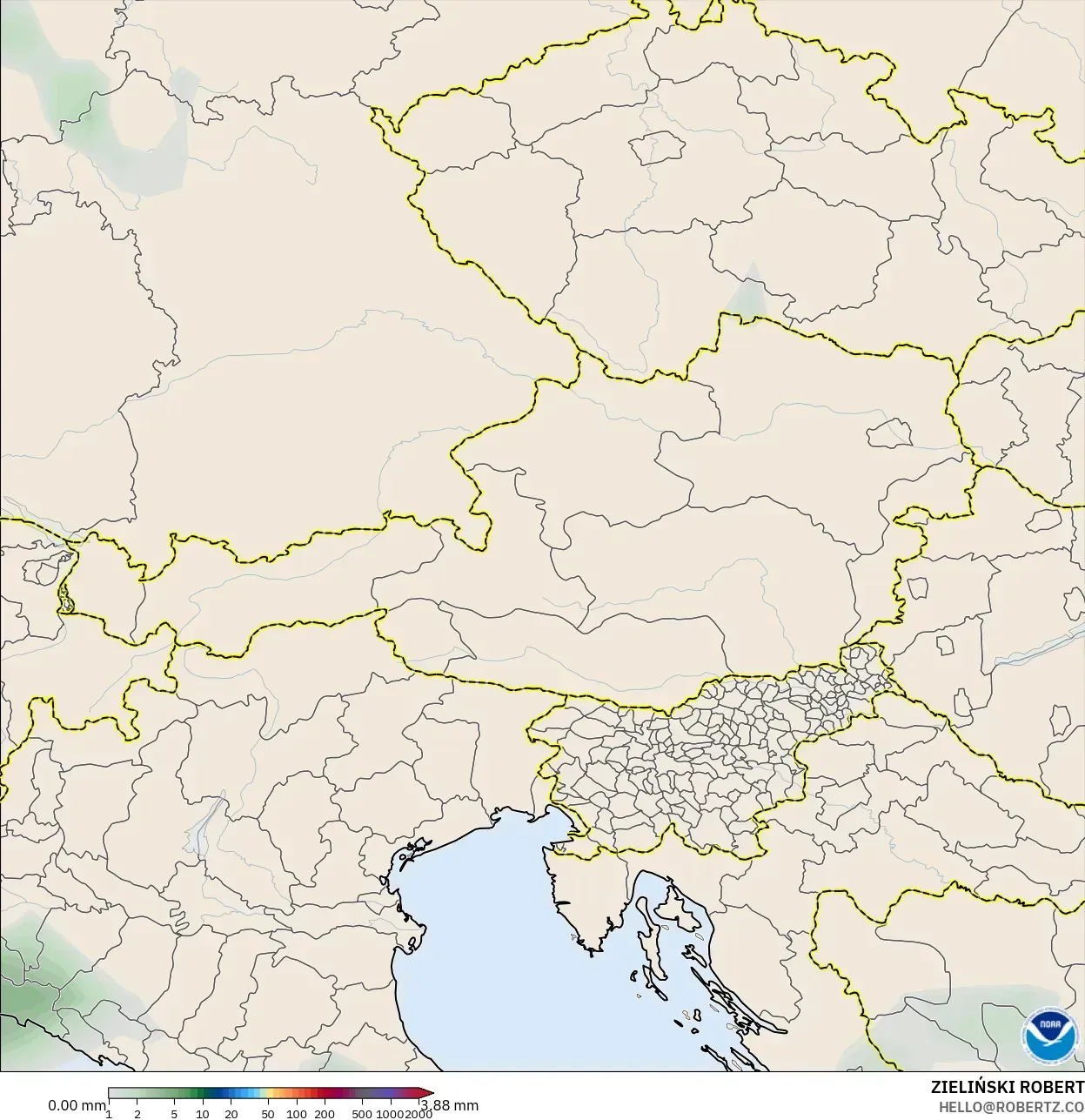GFS model - Austria, Precipitation Accumulation