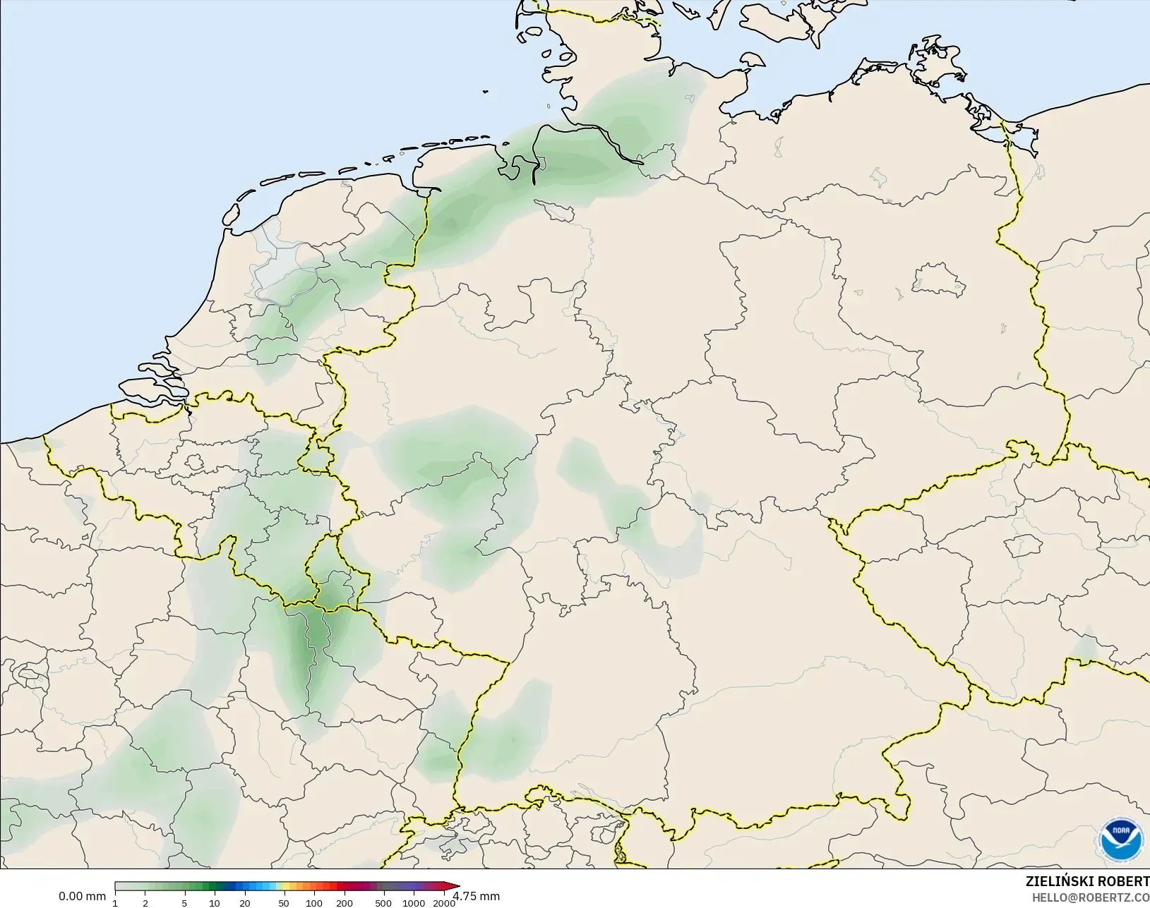 GFS model - Germany, Precipitation Accumulation