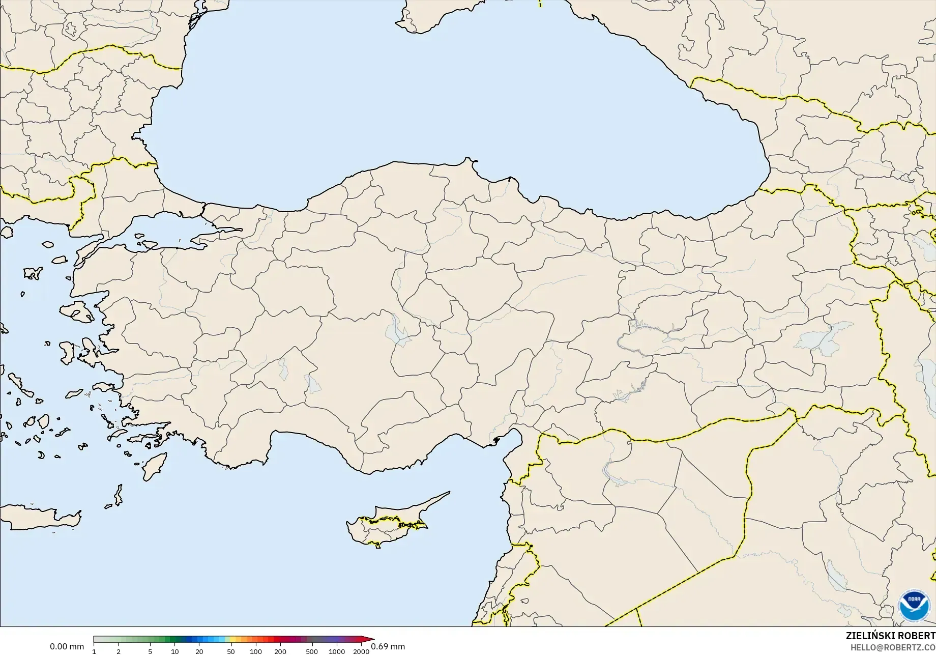 GFS model - Turkey, Precipitation Accumulation
