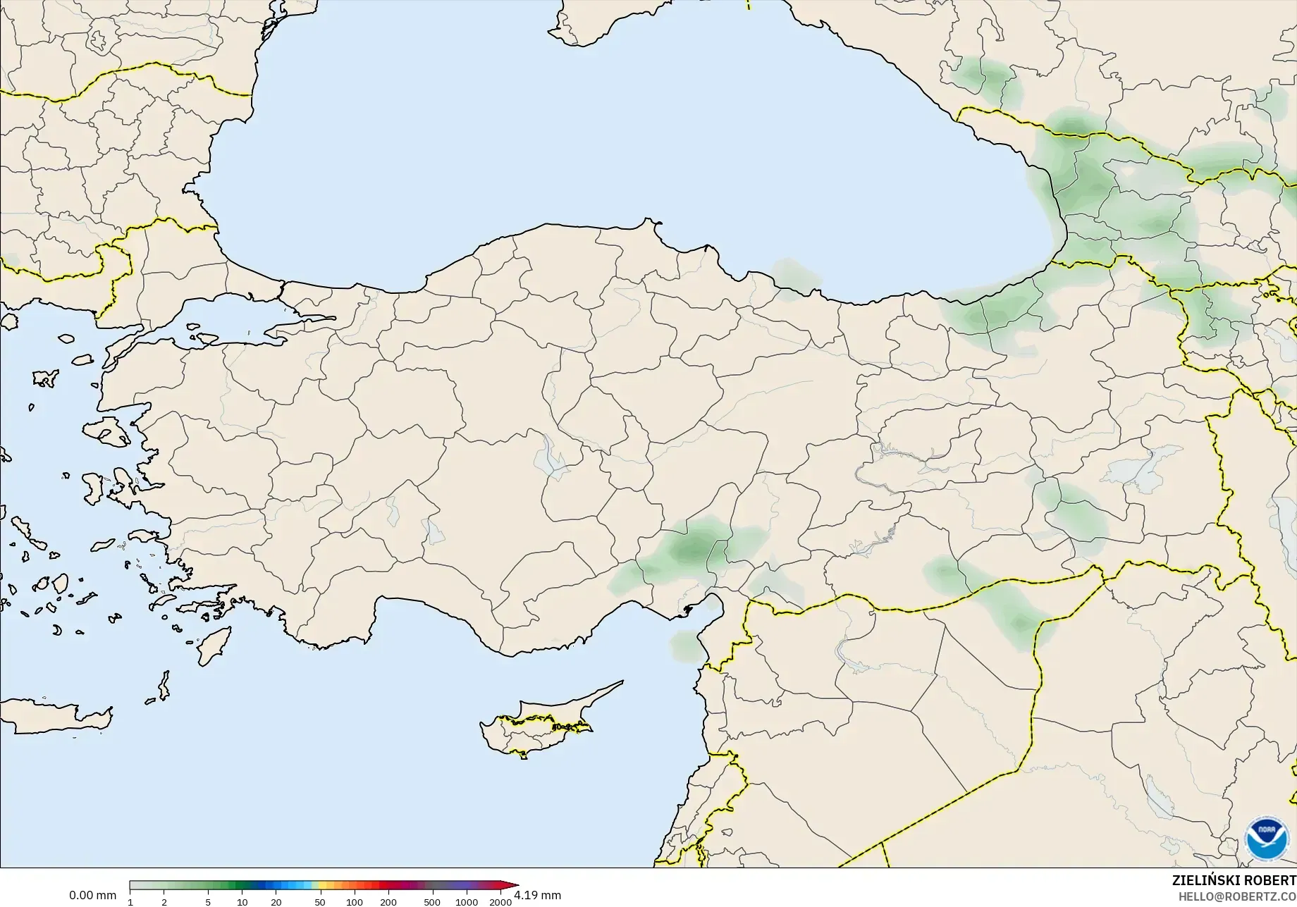 GFS model - Turkey, Precipitation Accumulation