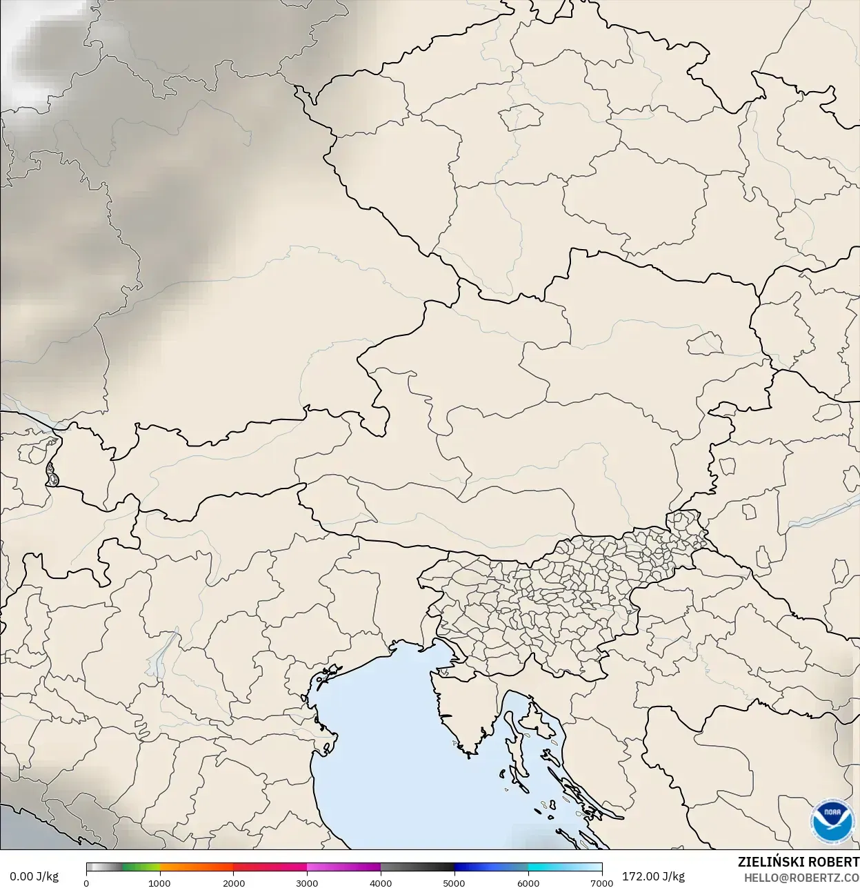 GFS model - Austria, CAPE