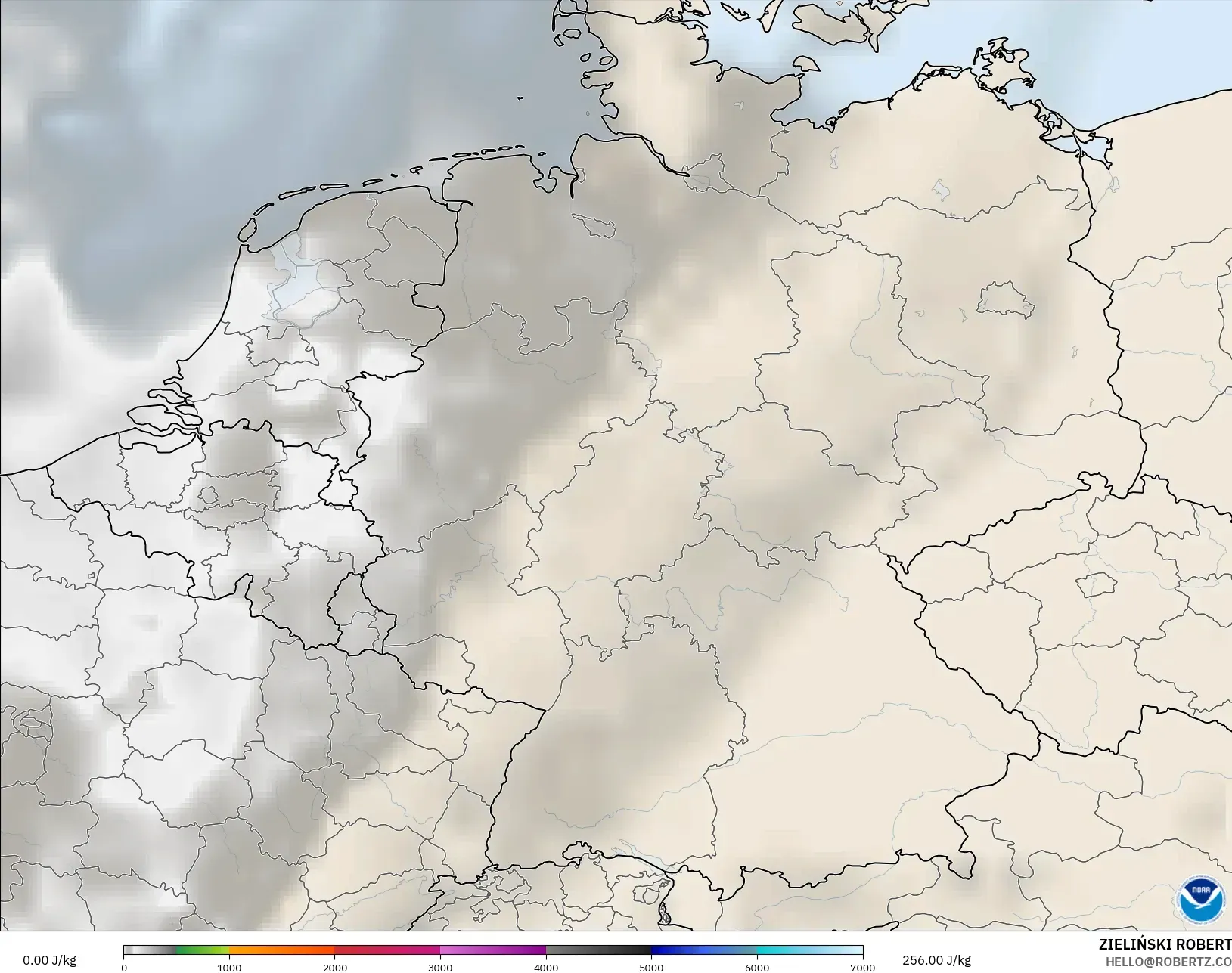 GFS model - Germany, CAPE