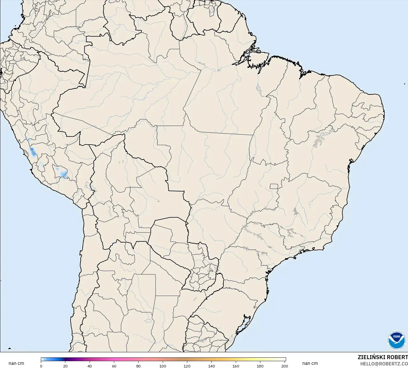 GFS model - Brazil, Snow Depth
