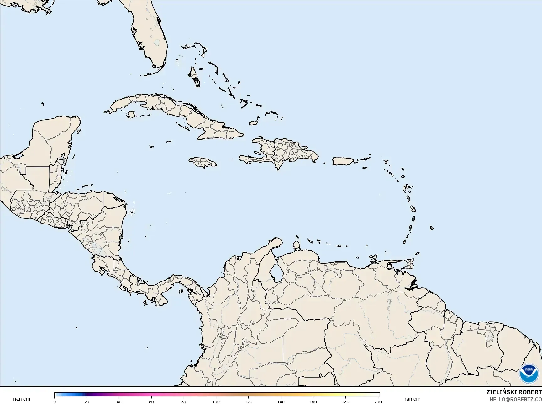 GFS model - Caribbean, Snow Depth