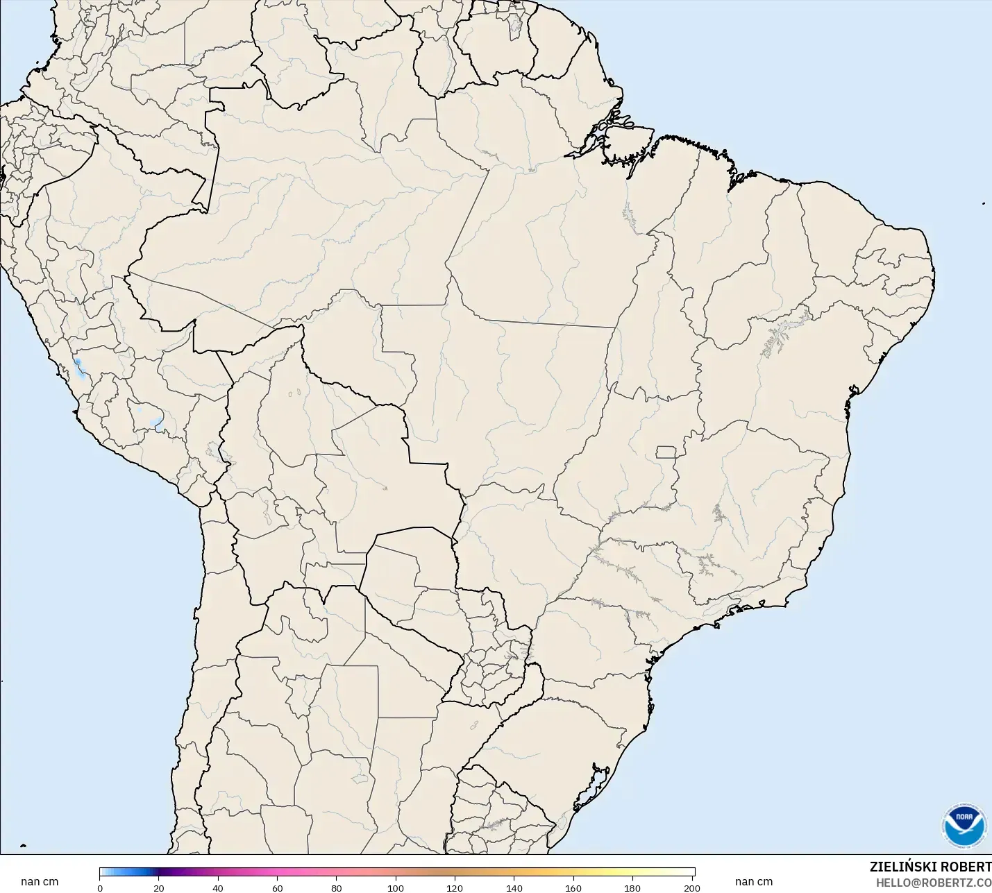 GFS model - Brazil, Snow Depth