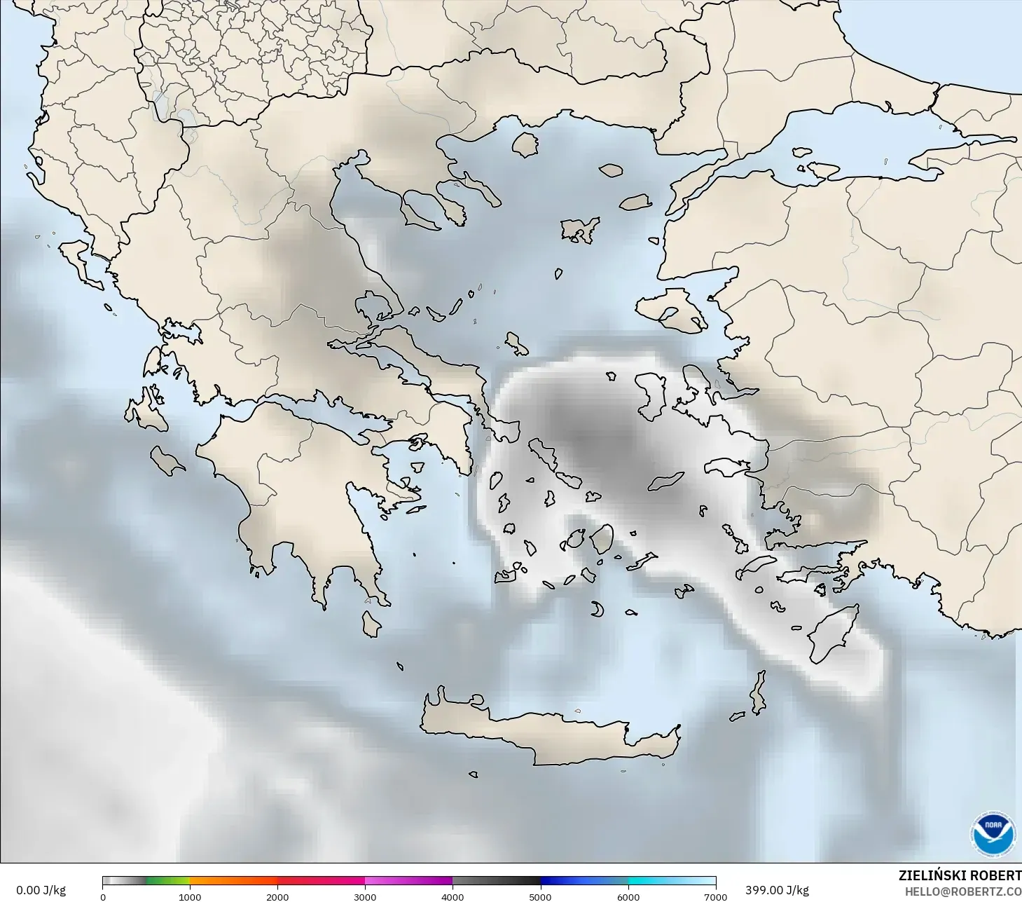 GFS model - Greece, CAPE