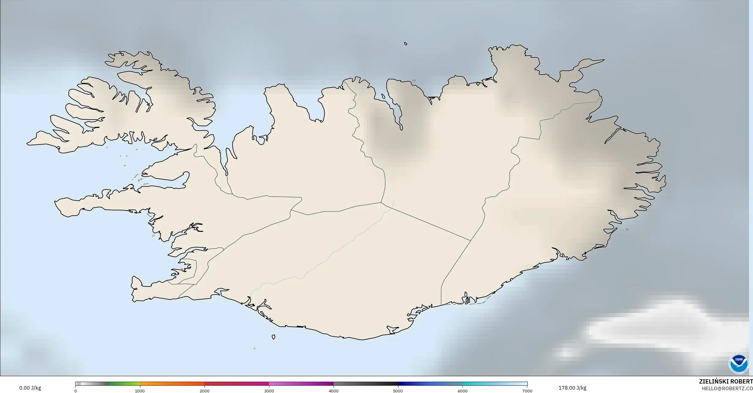 GFS model - Iceland, CAPE