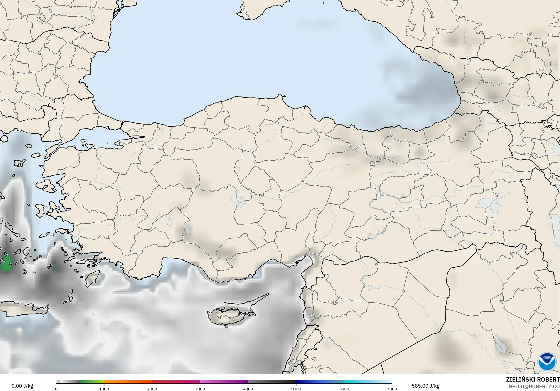 GFS model - Turkey, CAPE
