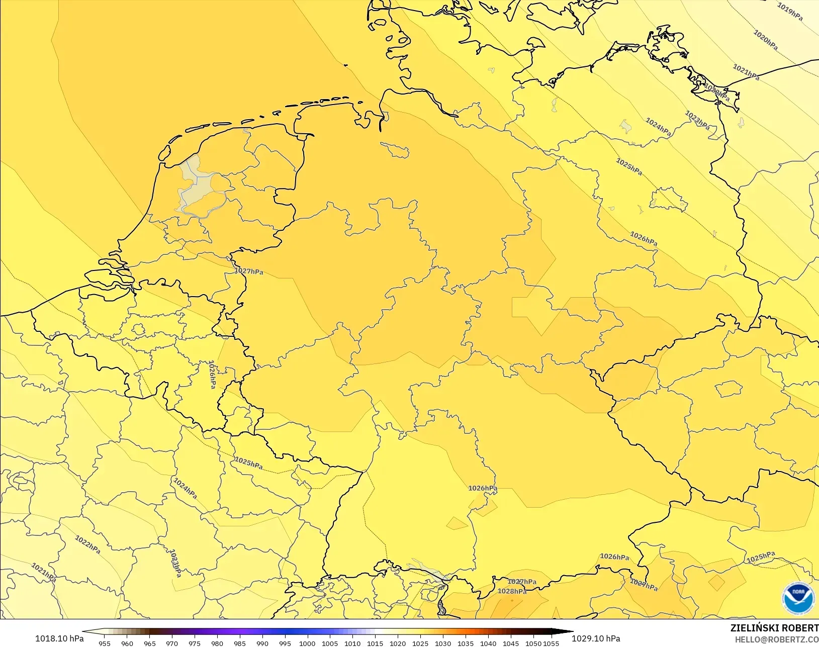 GFS model - Germany, Pressure