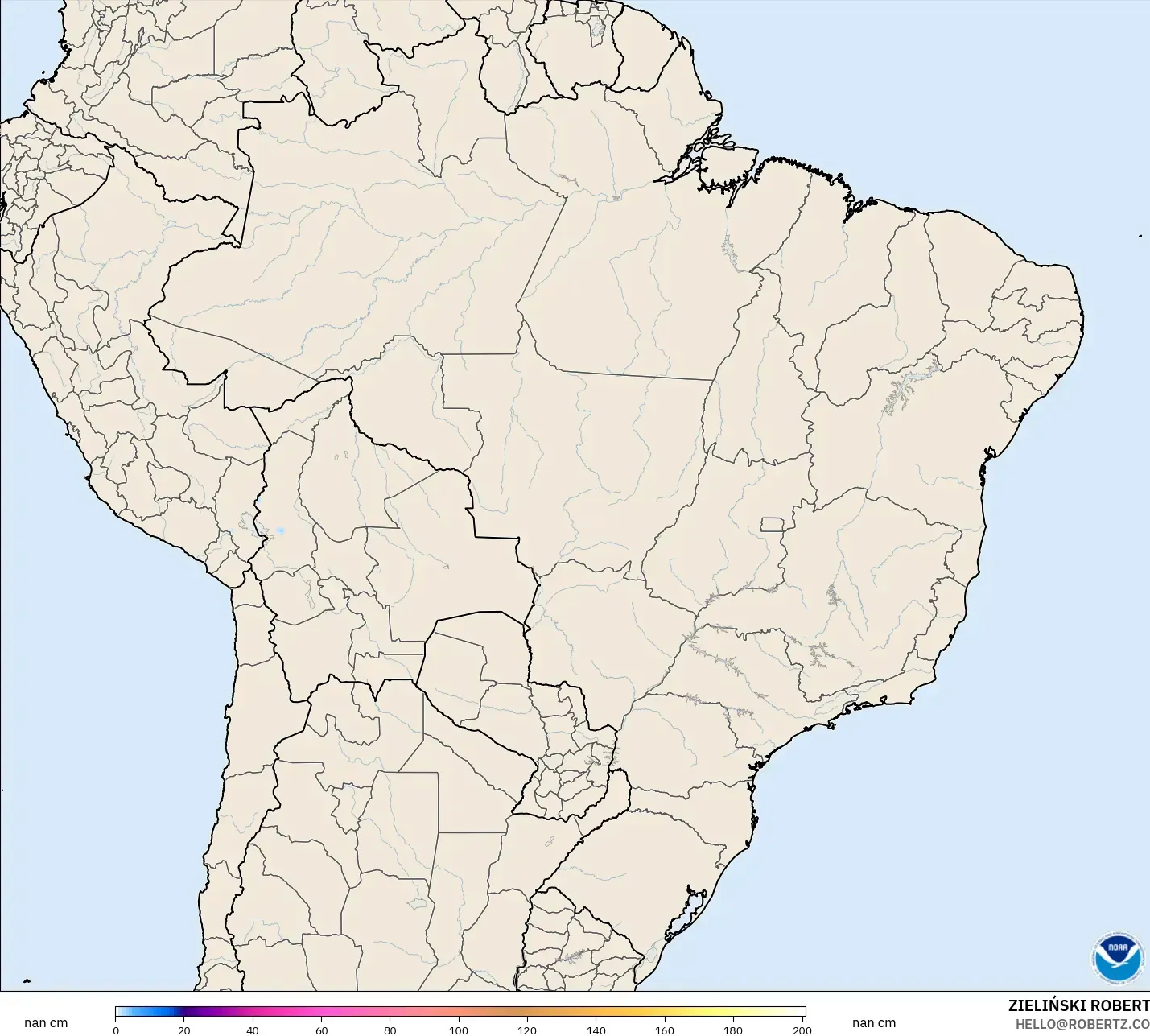 GFS model - Brazil, Ketebalan Salji