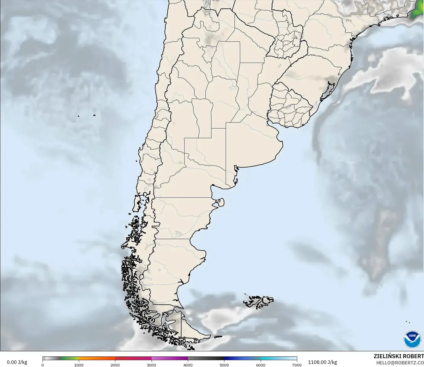 GFS model - Argentina, CAPE