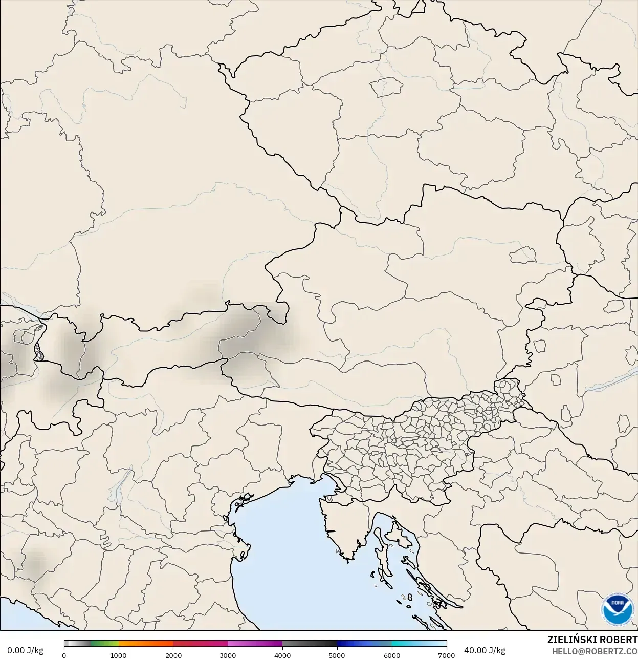 GFS modelo - Austria, CAPE