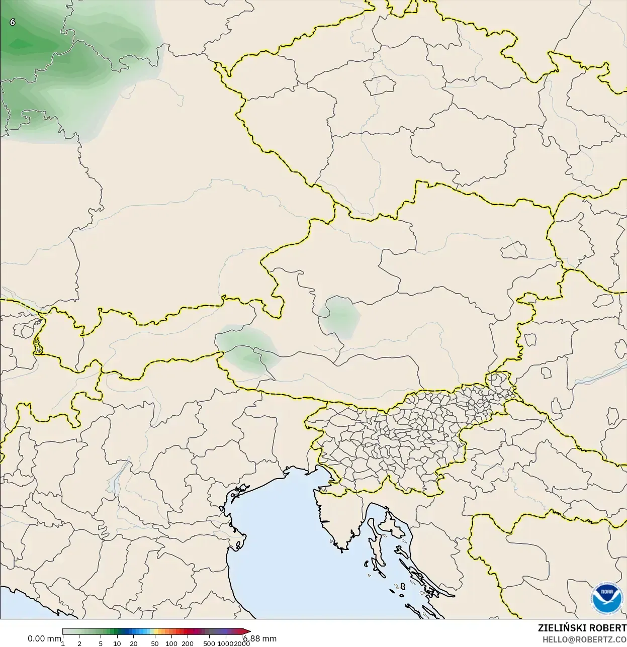 GFS model - Austria, Pengumpulan Hujan