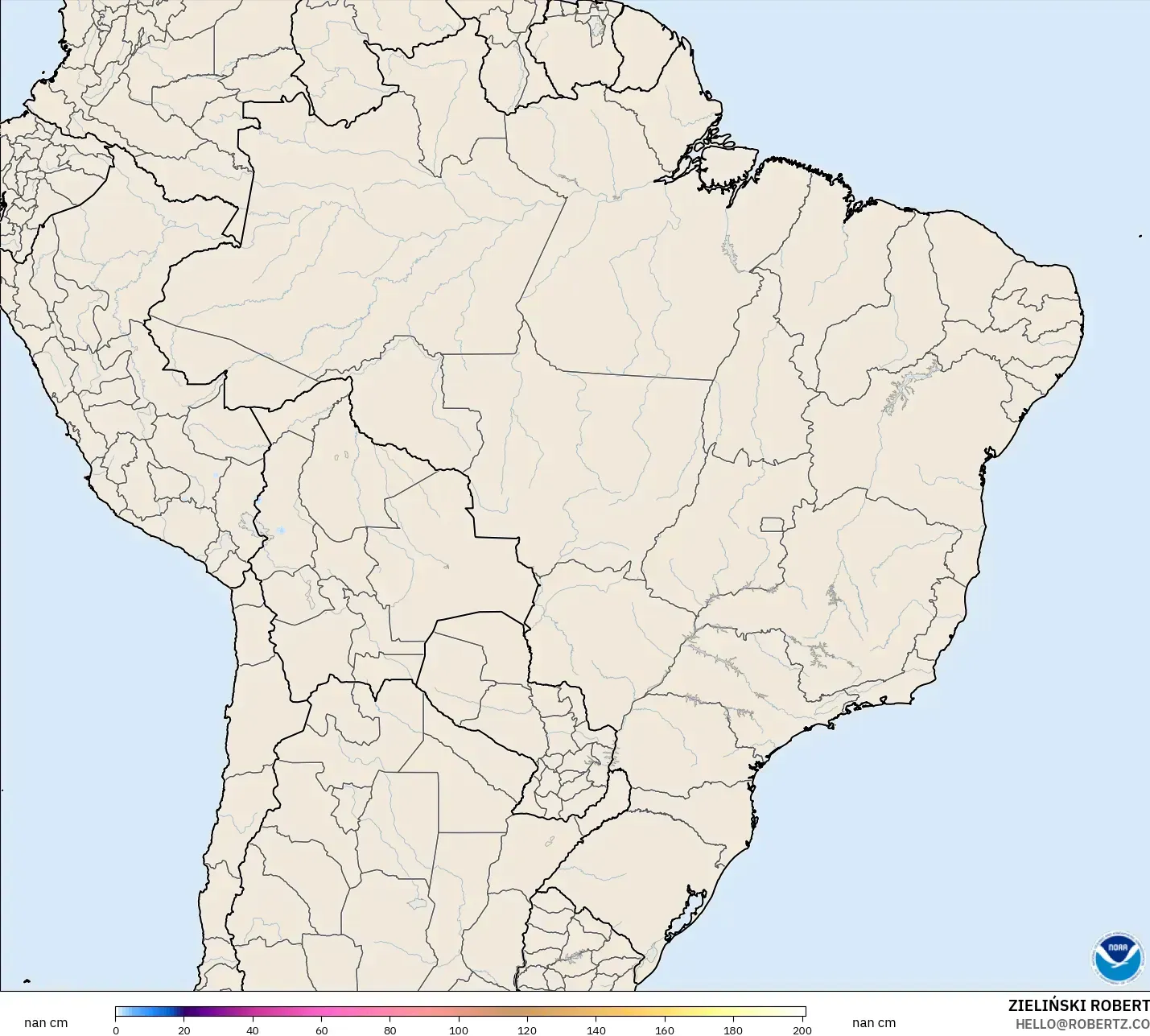 GFS model - Brazil, Ketebalan Salji