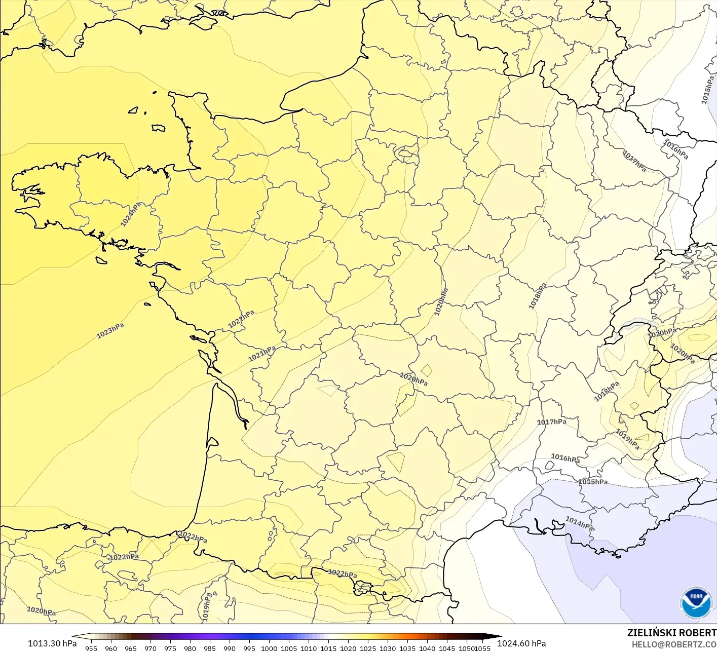 GFS model - Perancis, Tekanan
