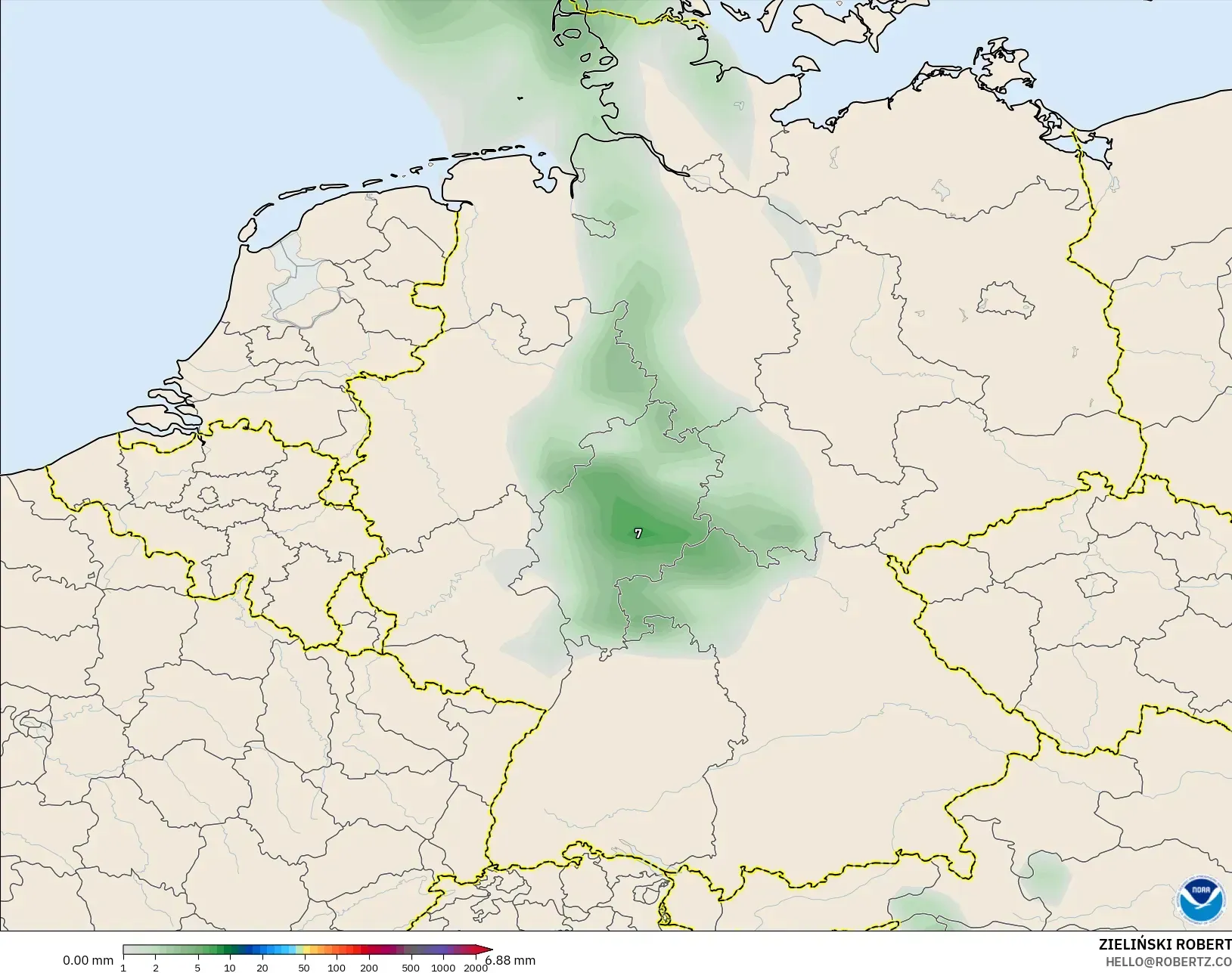 GFS model - Jerman, Pengumpulan Hujan