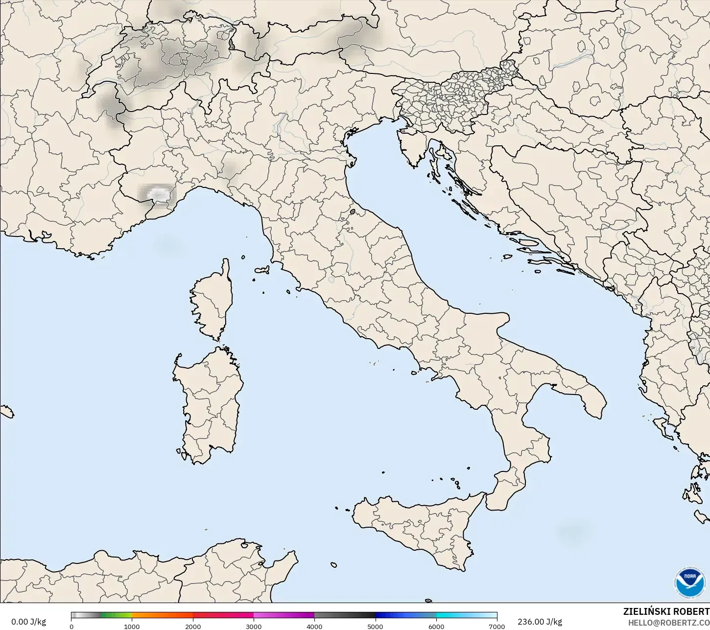 GFS model - Itali, CAPE
