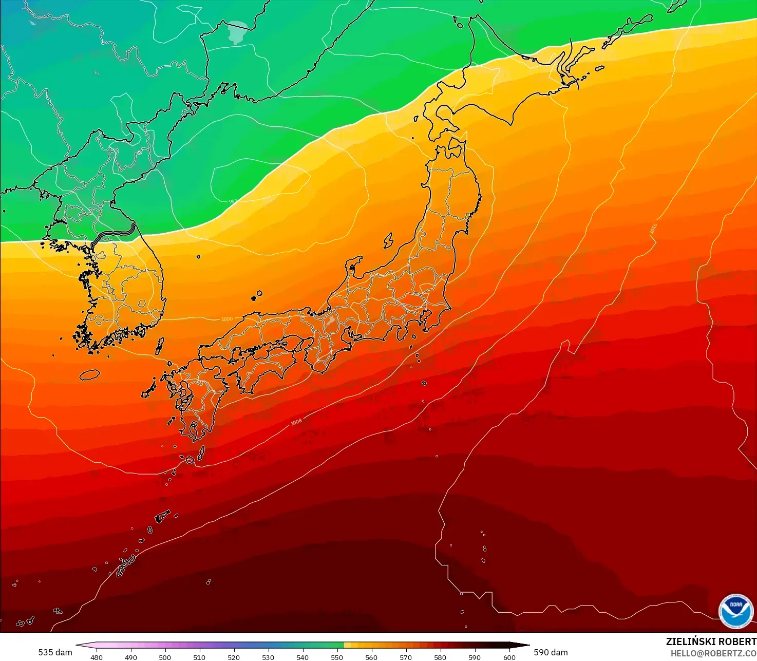 GFS model - Jepun, Ketinggian geopotensial pada 500 hPa