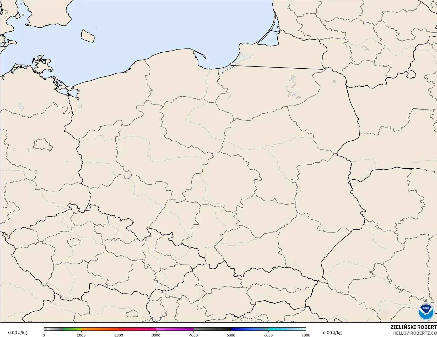 GFS modelo - Poland, CAPE