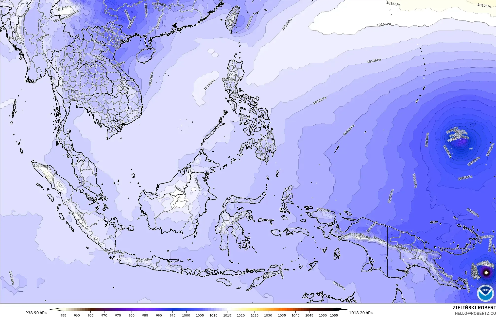 GFS model - Asia Tenggara, Tekanan