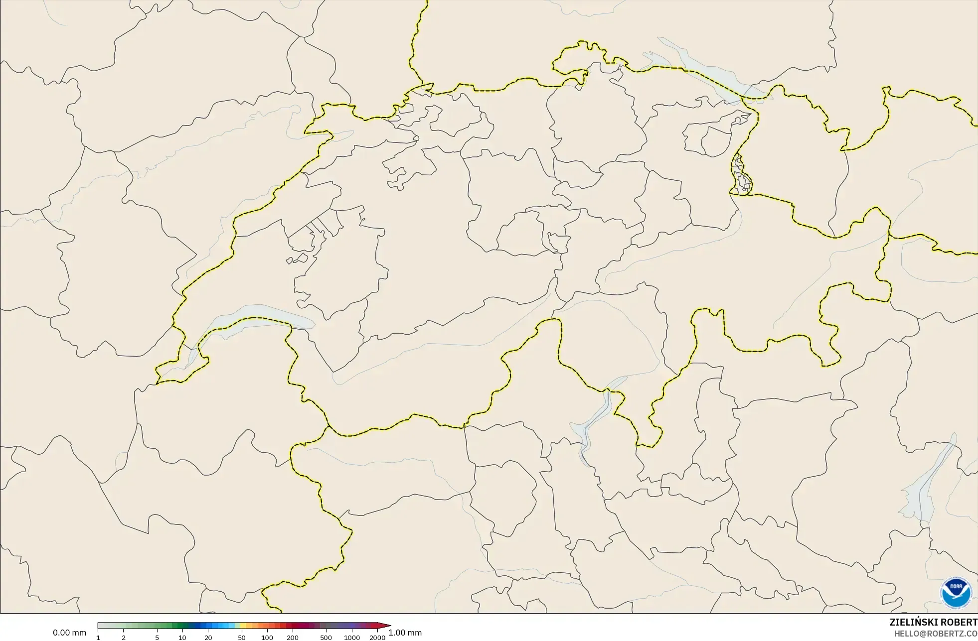 GFS model - Switzerland, Pengumpulan Hujan