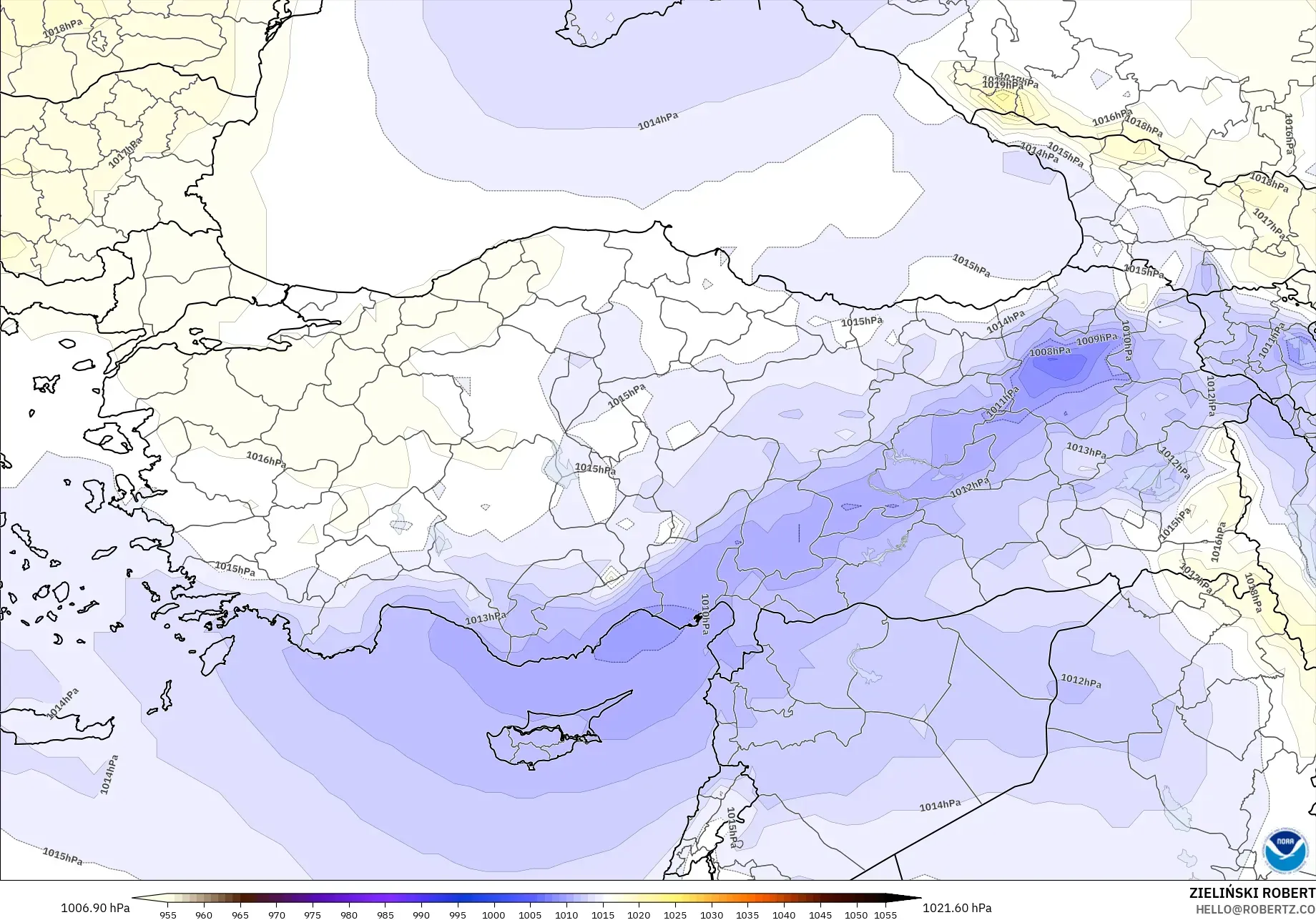 GFS model - Turki, Tekanan