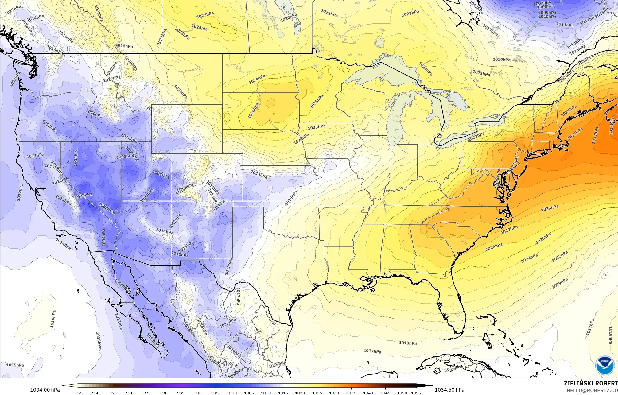 GFS model - Amerika Syarikat, Tekanan