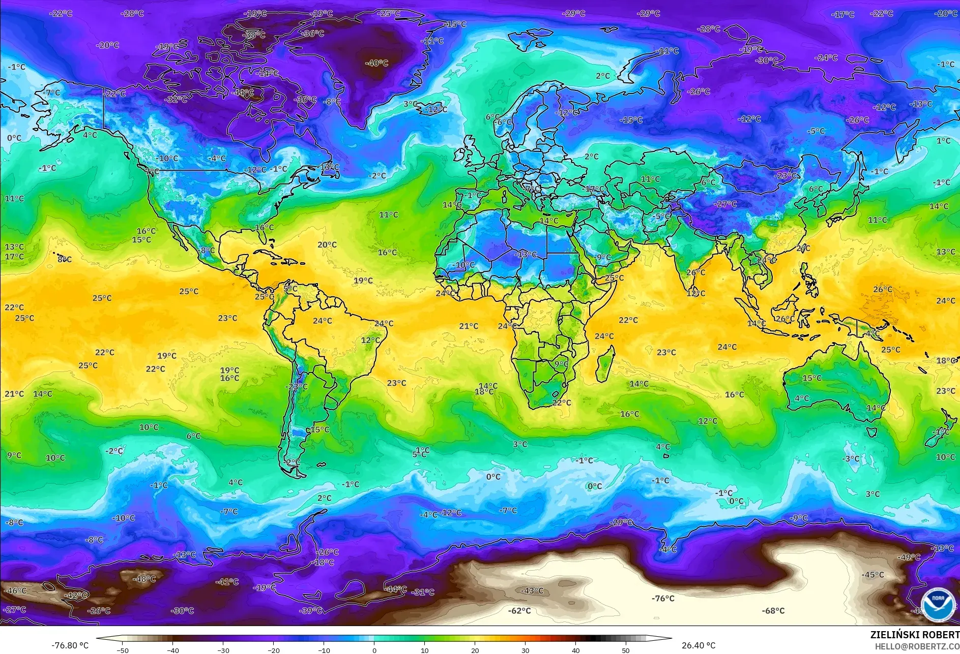 GFS model - Dunia, Takat Embun 2 m