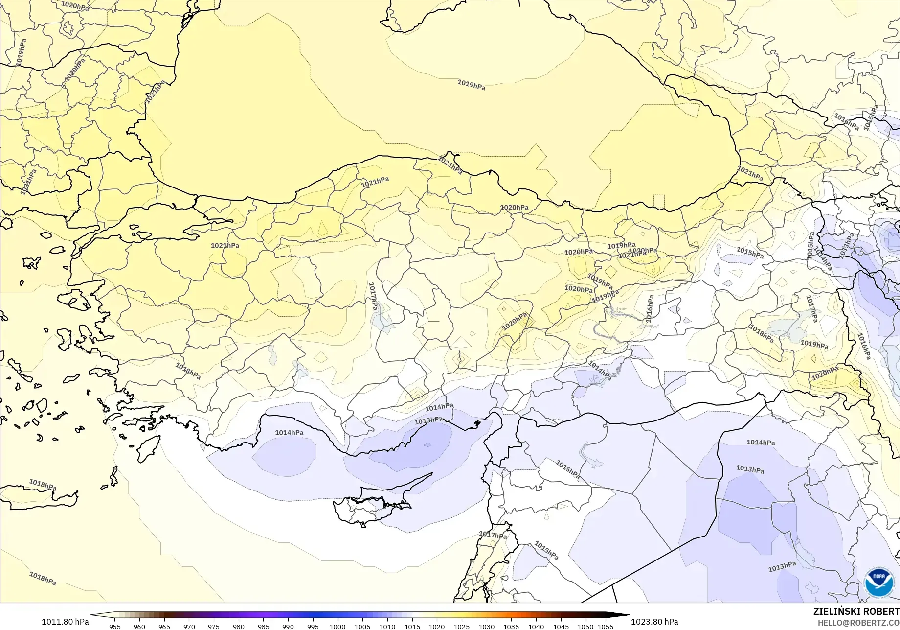 GFS model - Turkey, Pressure