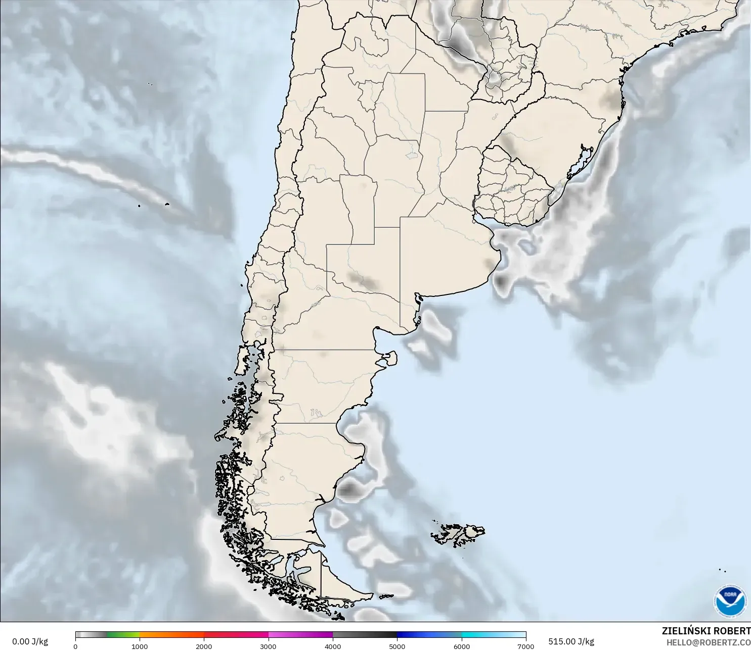 GFS model - Argentina, CAPE