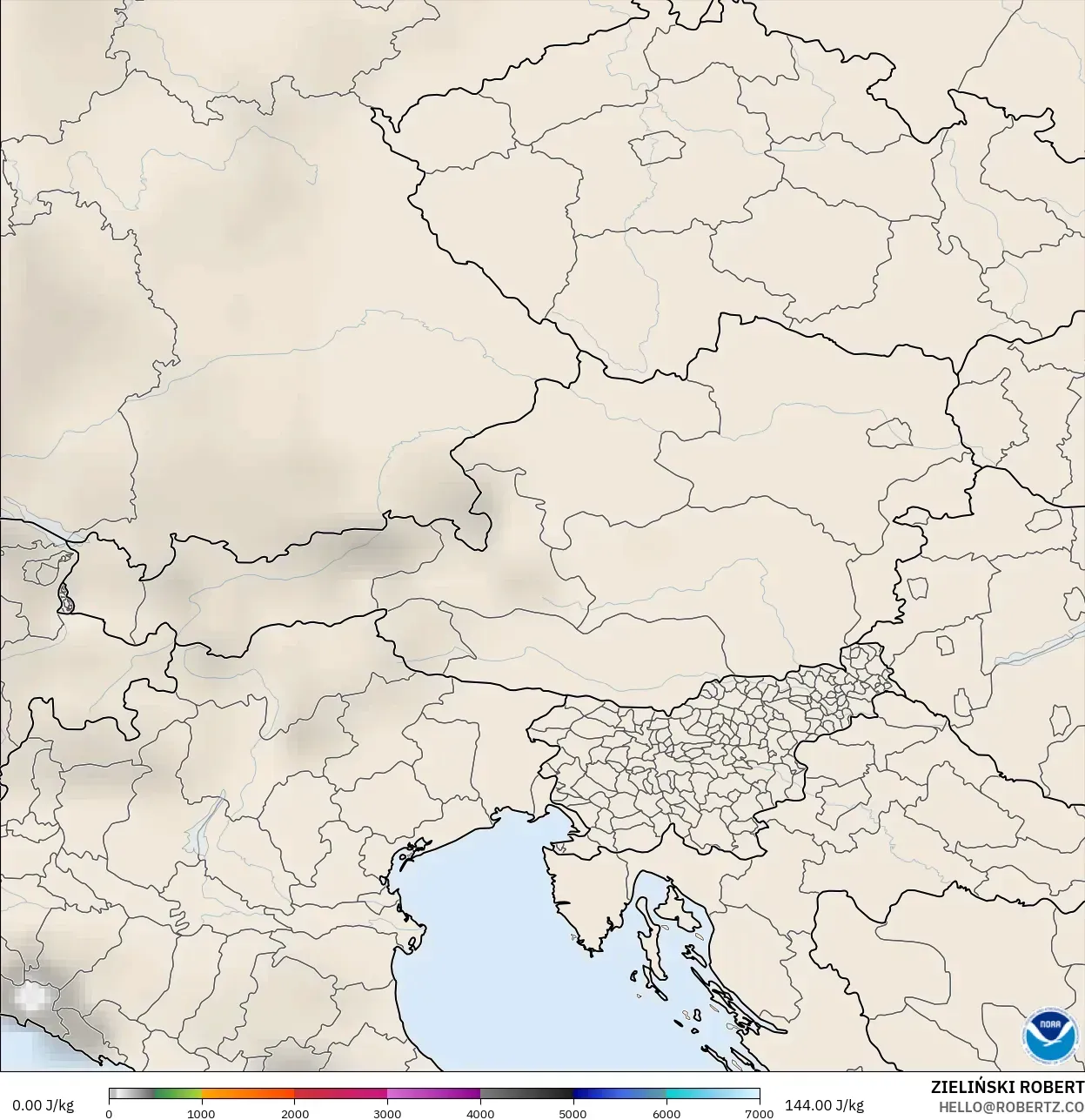 GFS model - Austria, CAPE