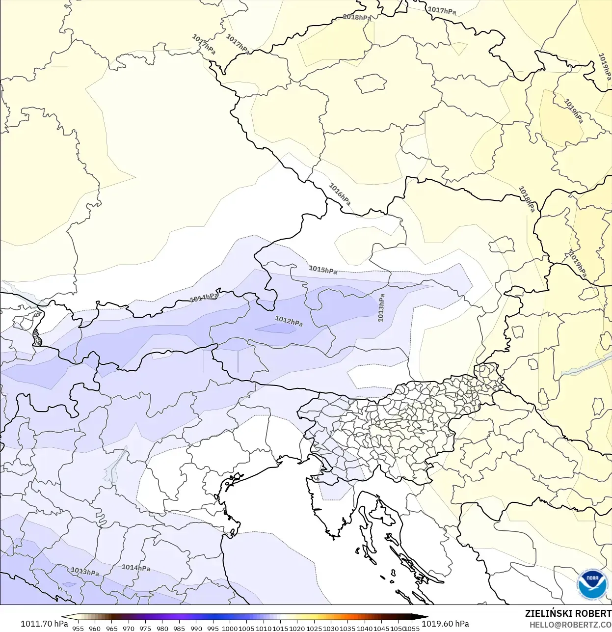 GFS model - Austria, Tekanan