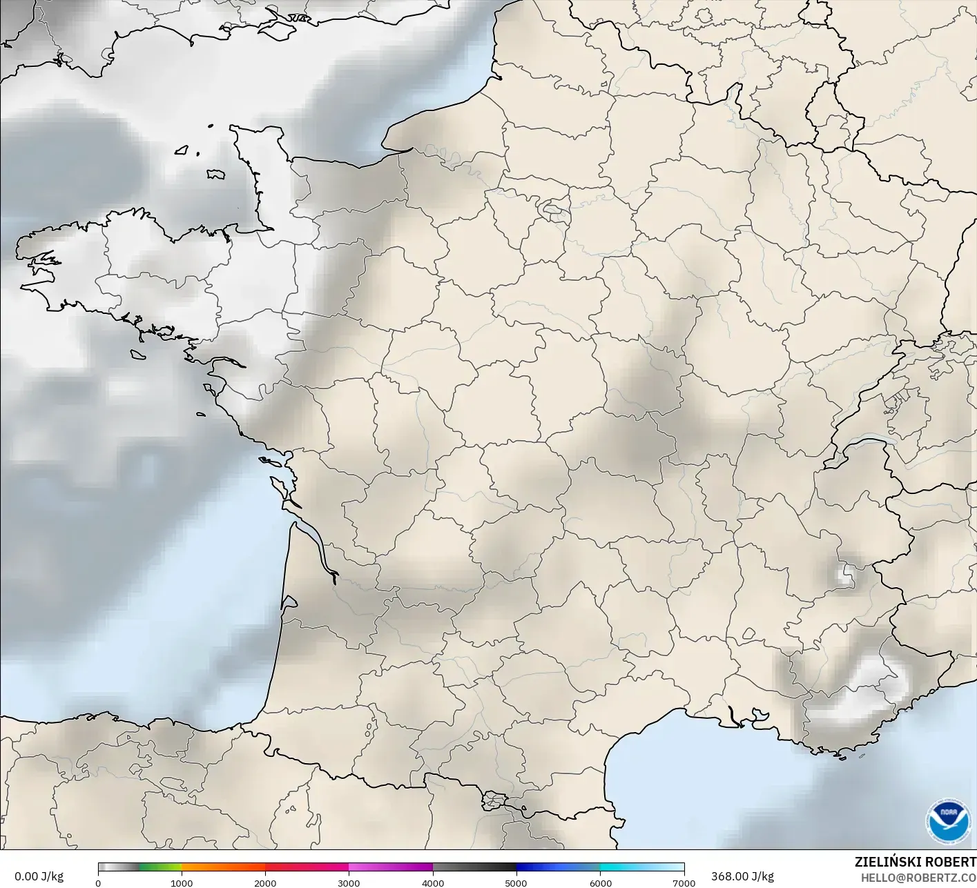 GFS model - Prancis, CAPE