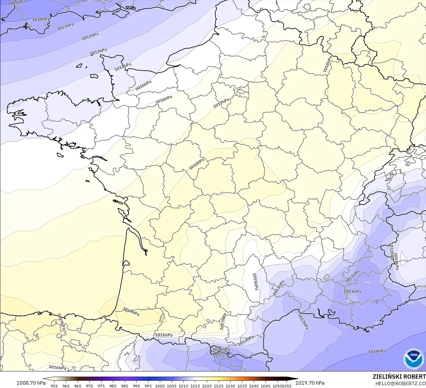 GFS model - Prancis, Tekanan