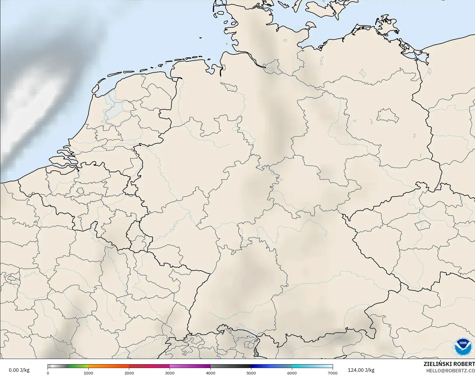 GFS model - Jerman, CAPE