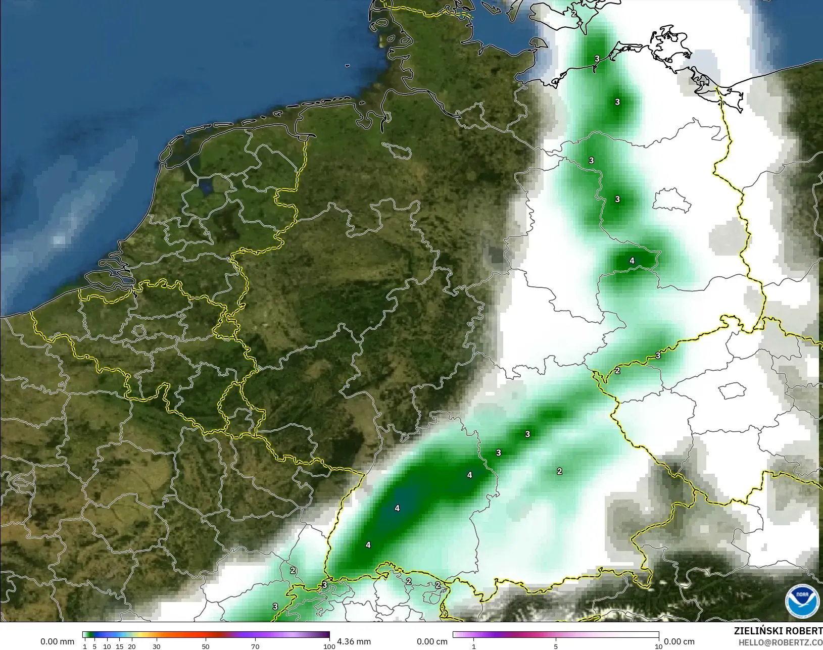 GFS model - Jerman, Curah Hujan, Awan, dan Tekanan