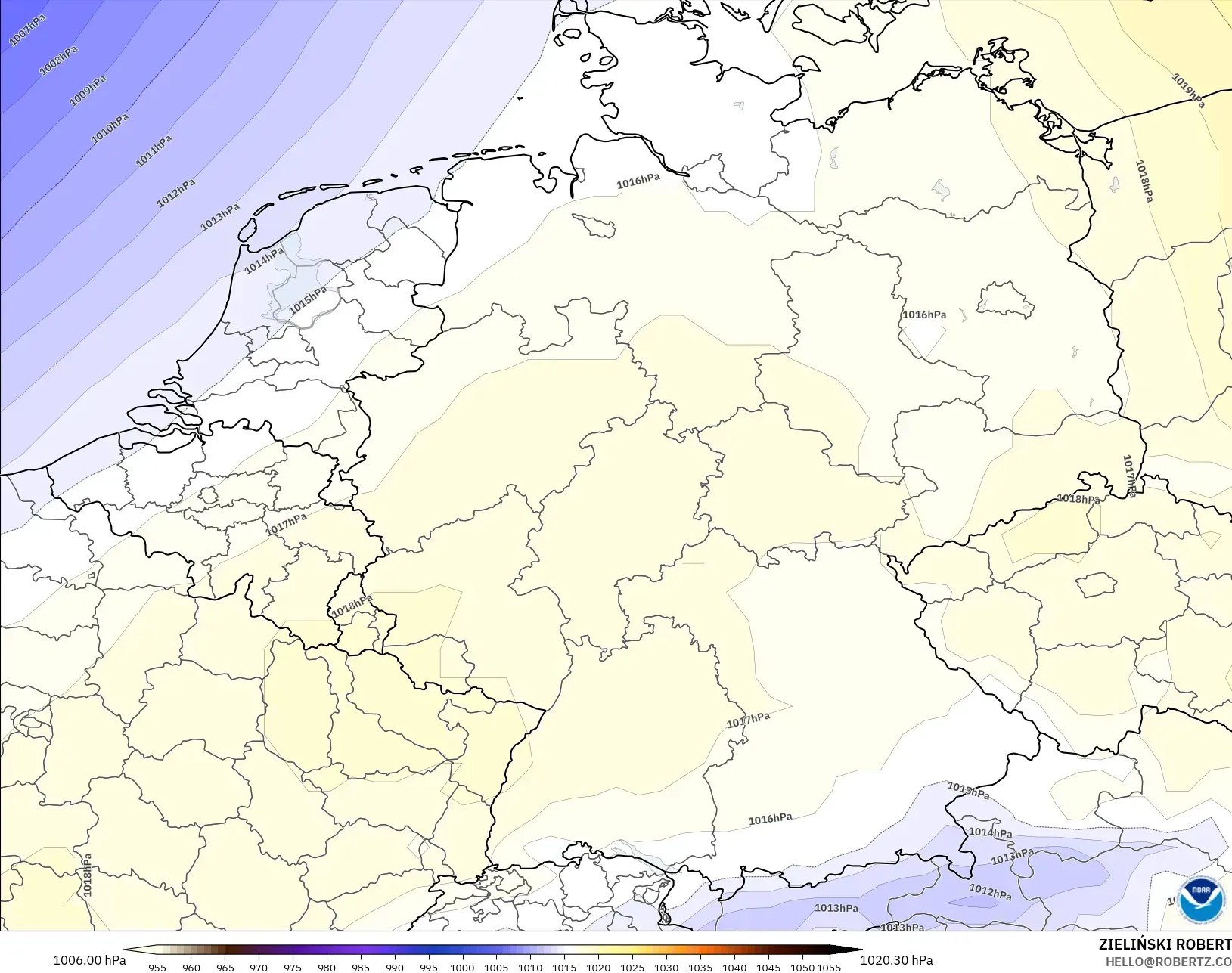 GFS model - Jerman, Tekanan