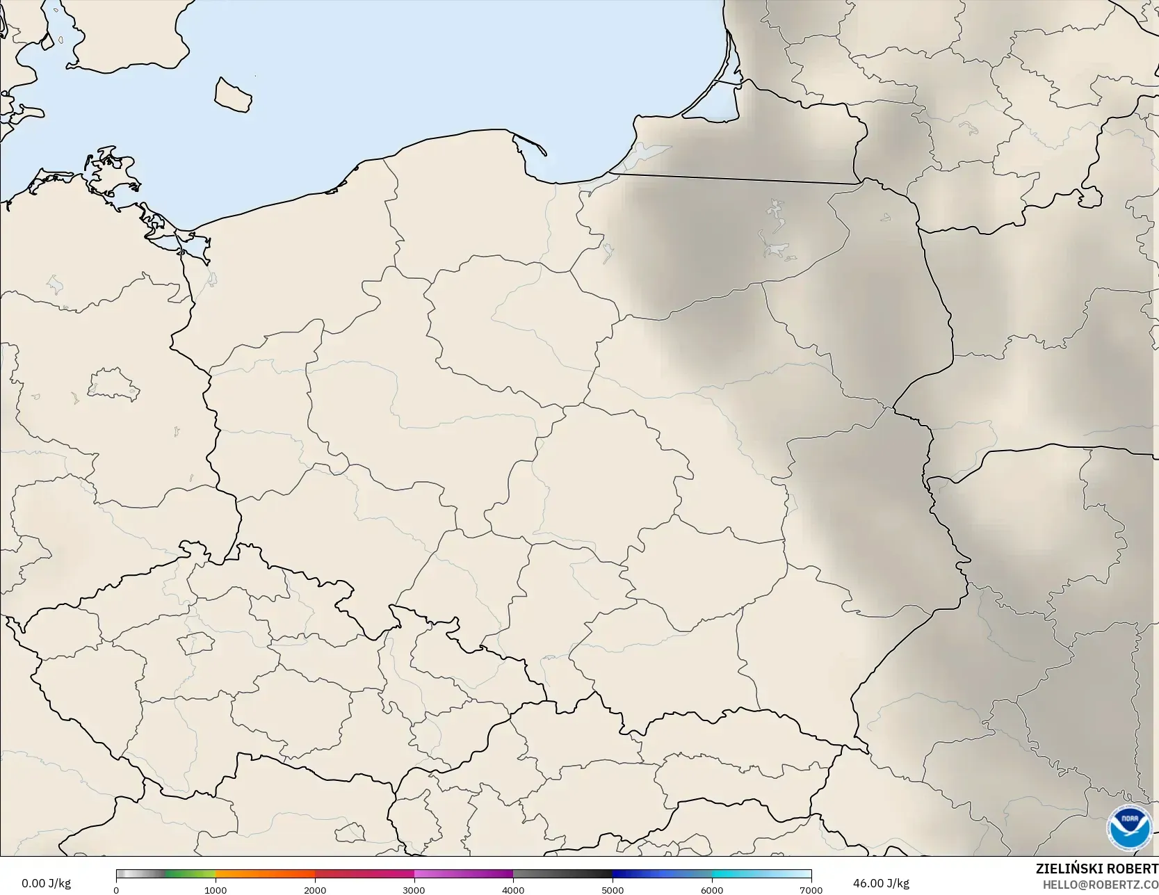 GFS model - Polandia, CAPE