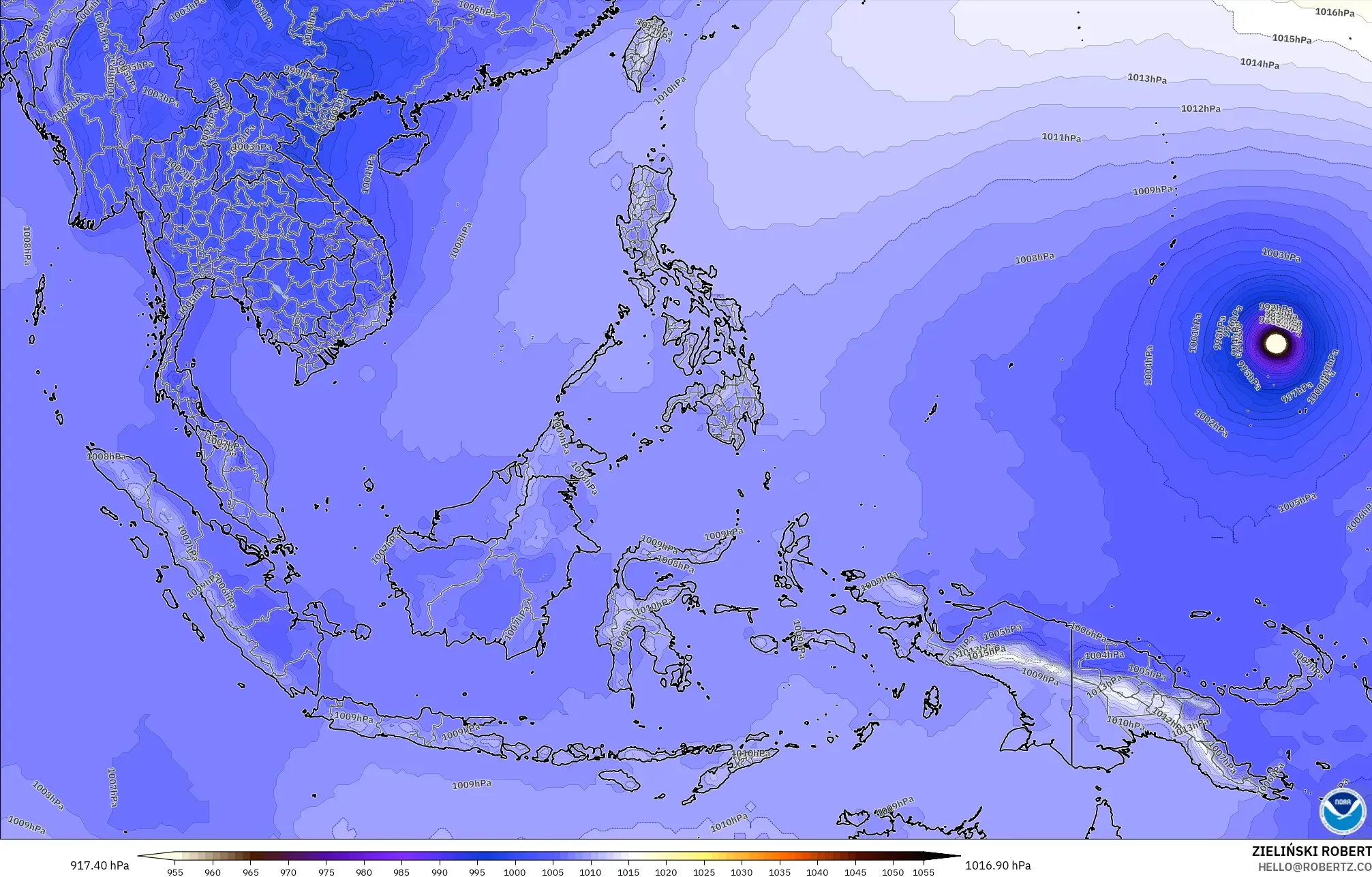 GFS model - Asia Tenggara, Tekanan