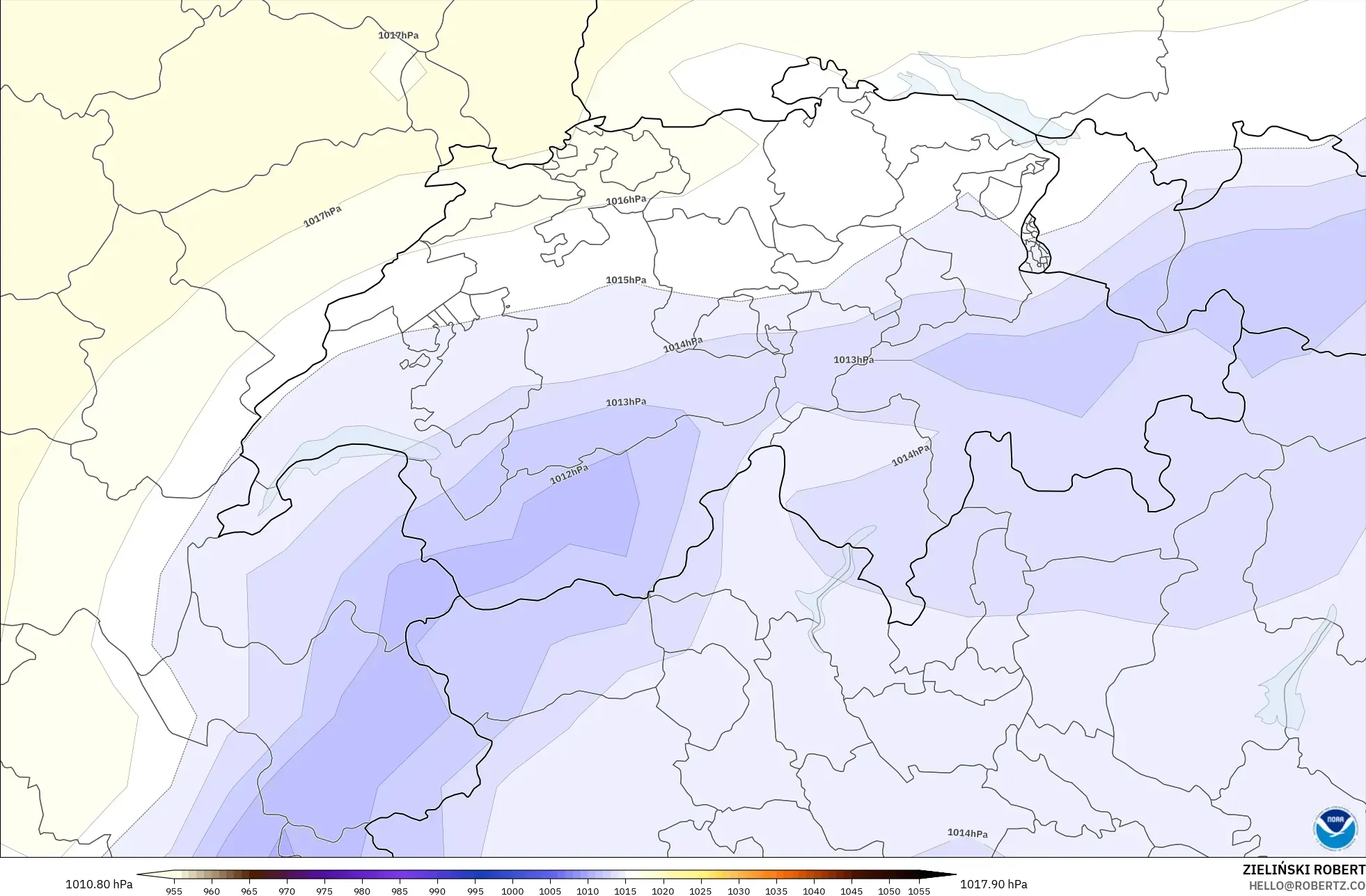 GFS model - Swiss, Tekanan