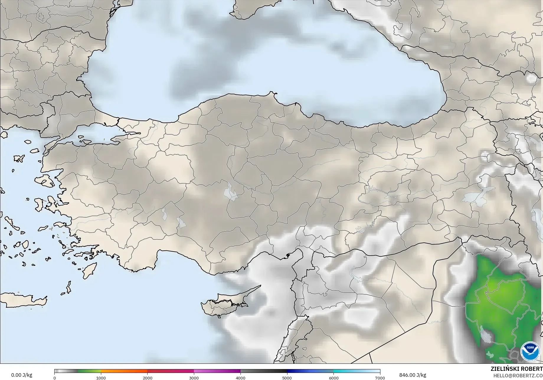 GFS model - Turki, CAPE