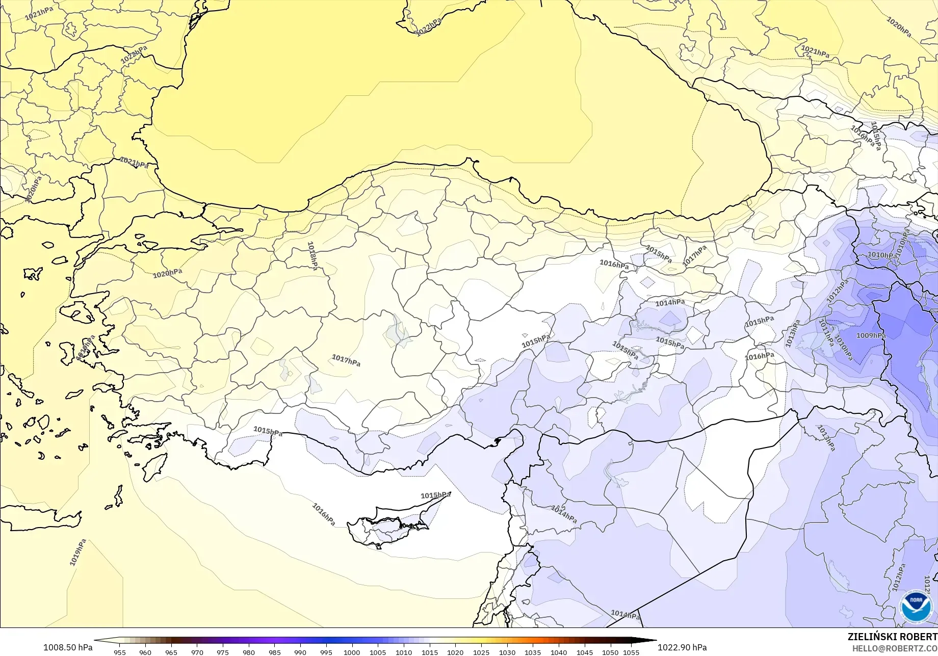 GFS model - Turki, Tekanan