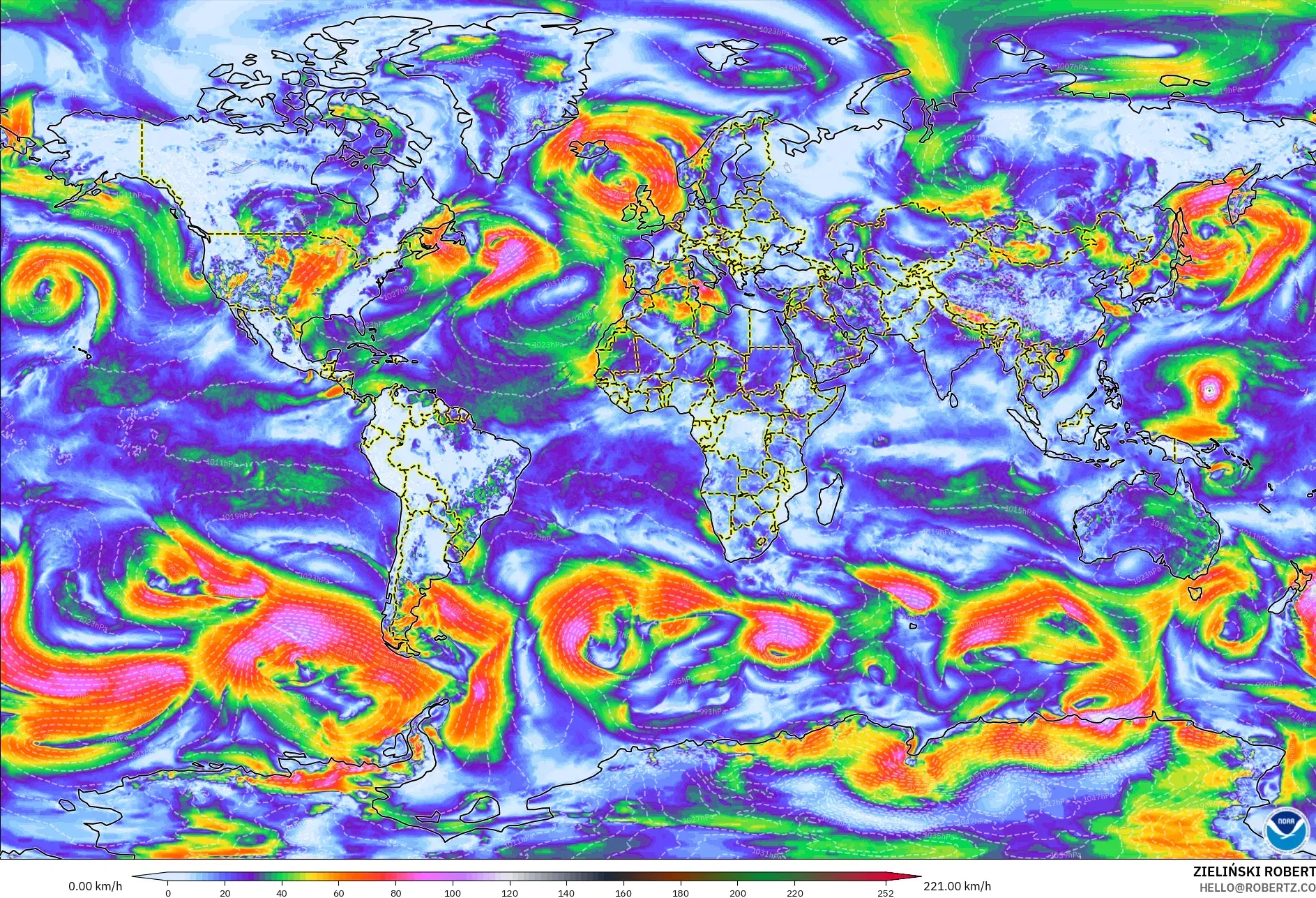 GFS model - Dunia, Puncak Hembusan