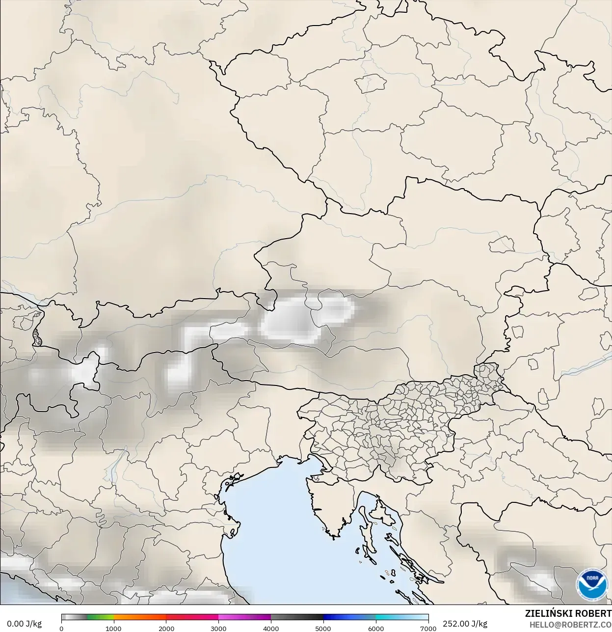 GFS model - Austria, CAPE